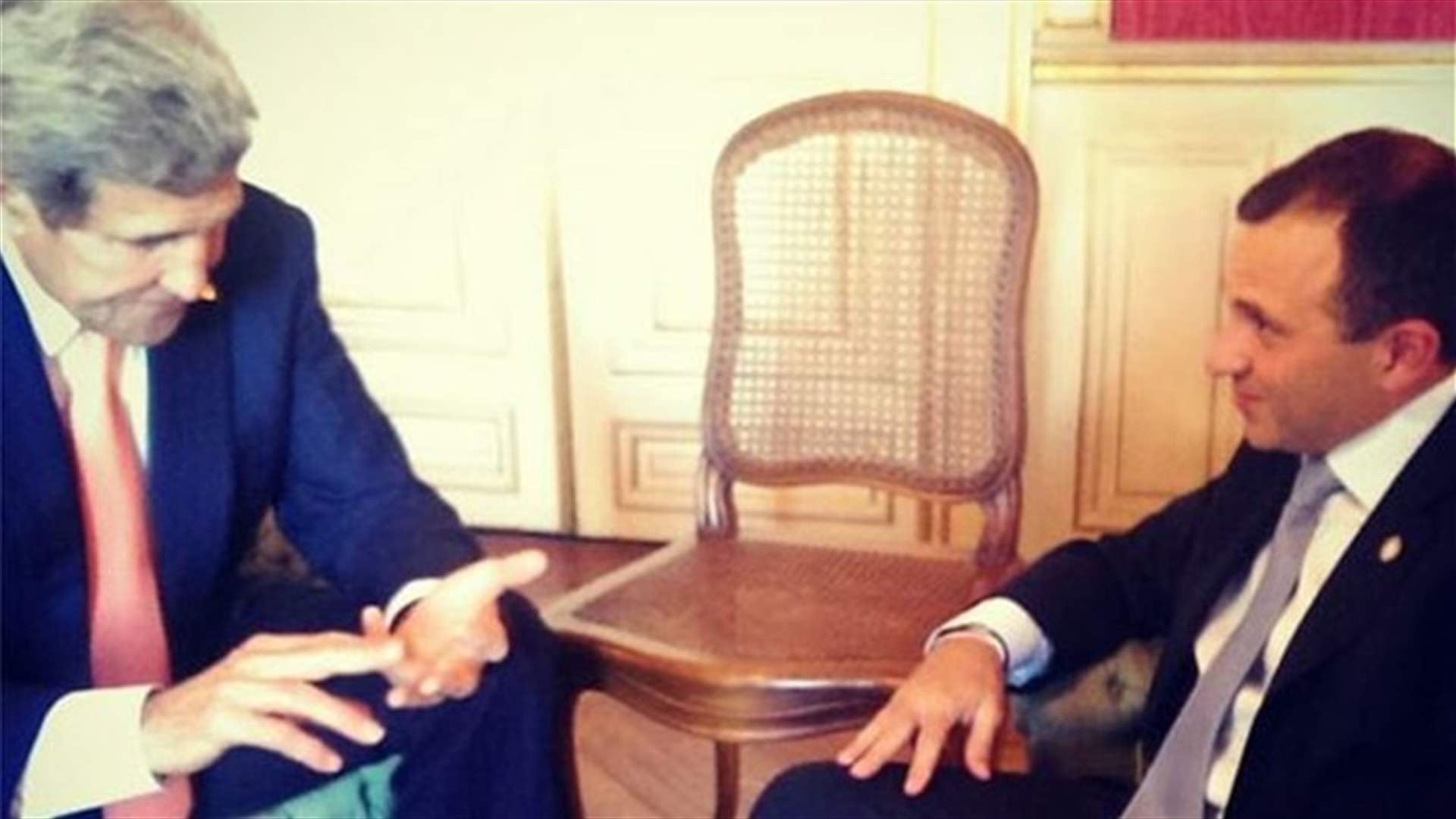 باسيل عرض مع كيري ولافروف في باريس مواجهة الارهاب ودور لبنان