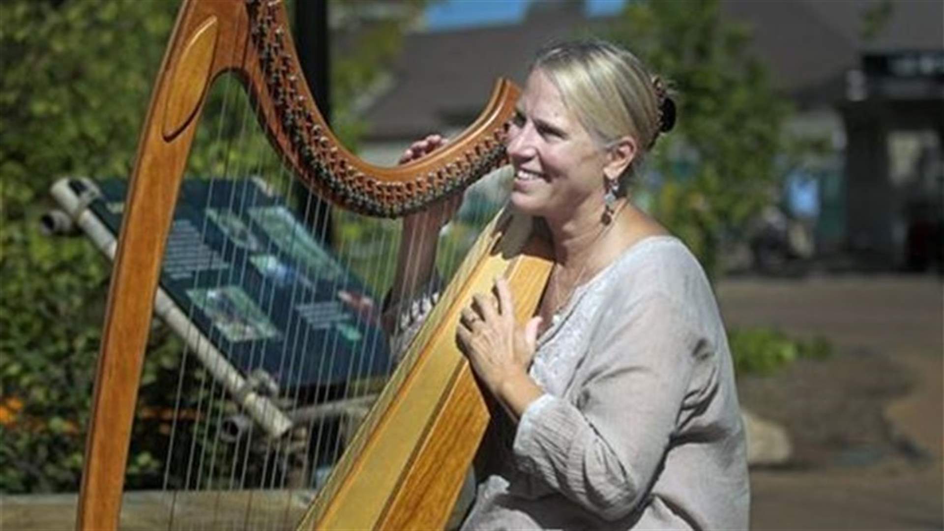 Harpist's Mellow Tone Soothes Apes At St. Paul Zoo