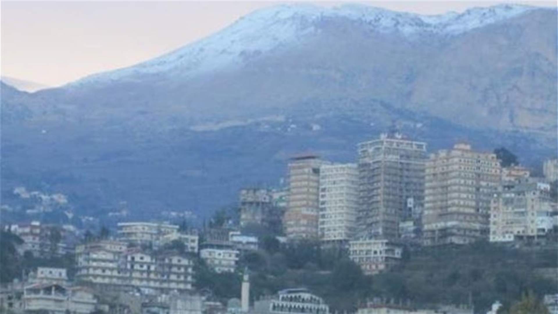 Snow covers the the Arbaeen Mountain in Al-Dannieh