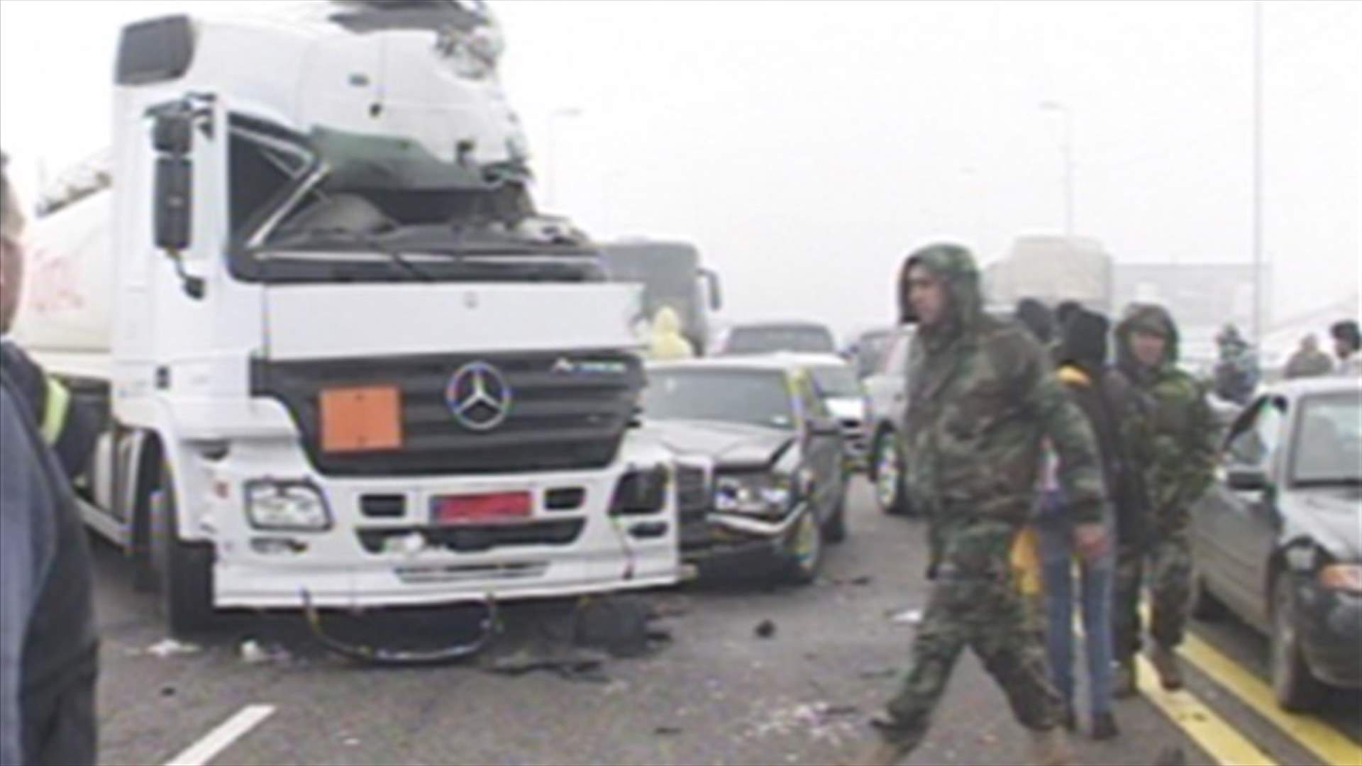 حادث مروع بين صهريج وقاطرة على طريق ضهر البيدر