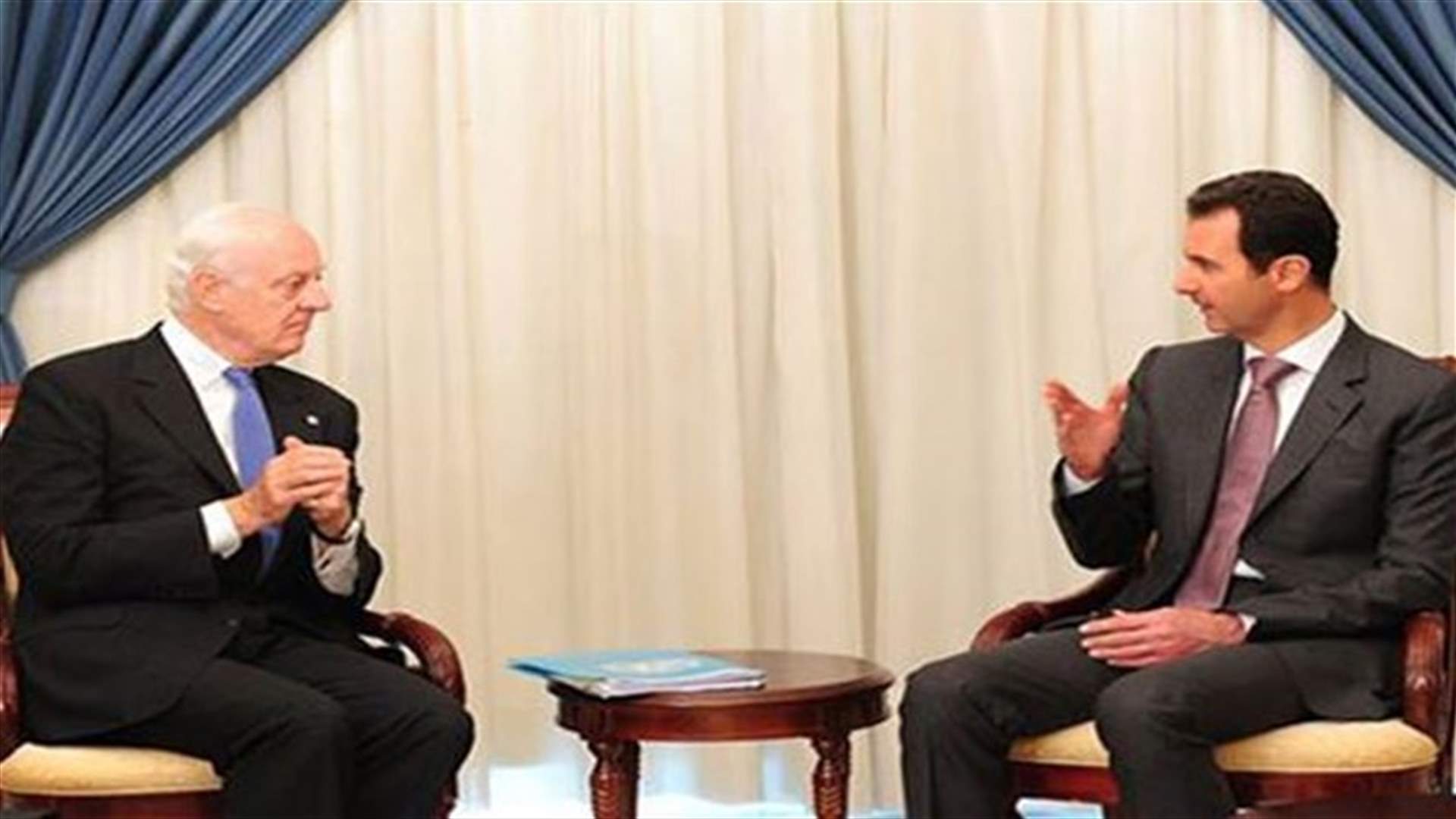 Syria's Assad says UN envoy's local ceasefire initiative "worth studying" -state media