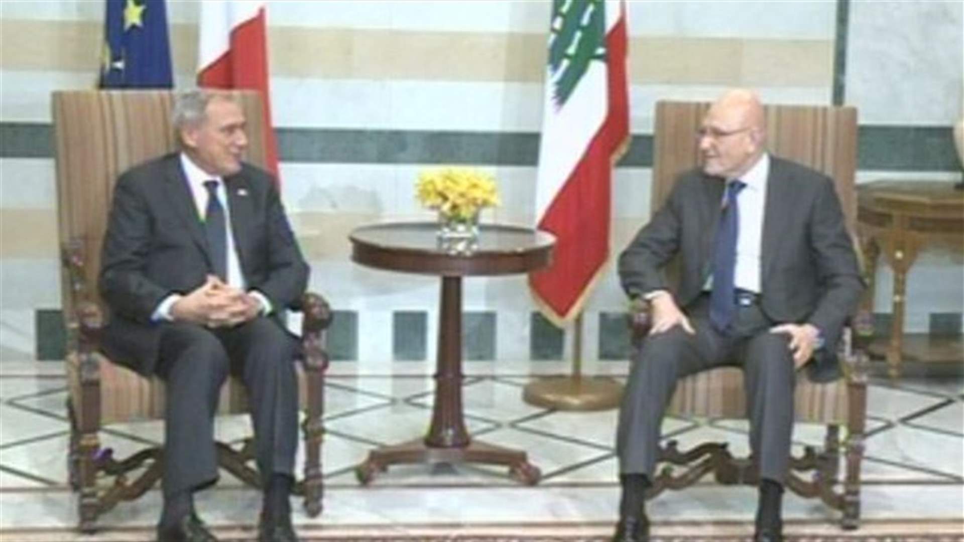 سلام عرض الاوضاع مع ابو فاعور ورئيس مجلس الشيوخ الايطالي