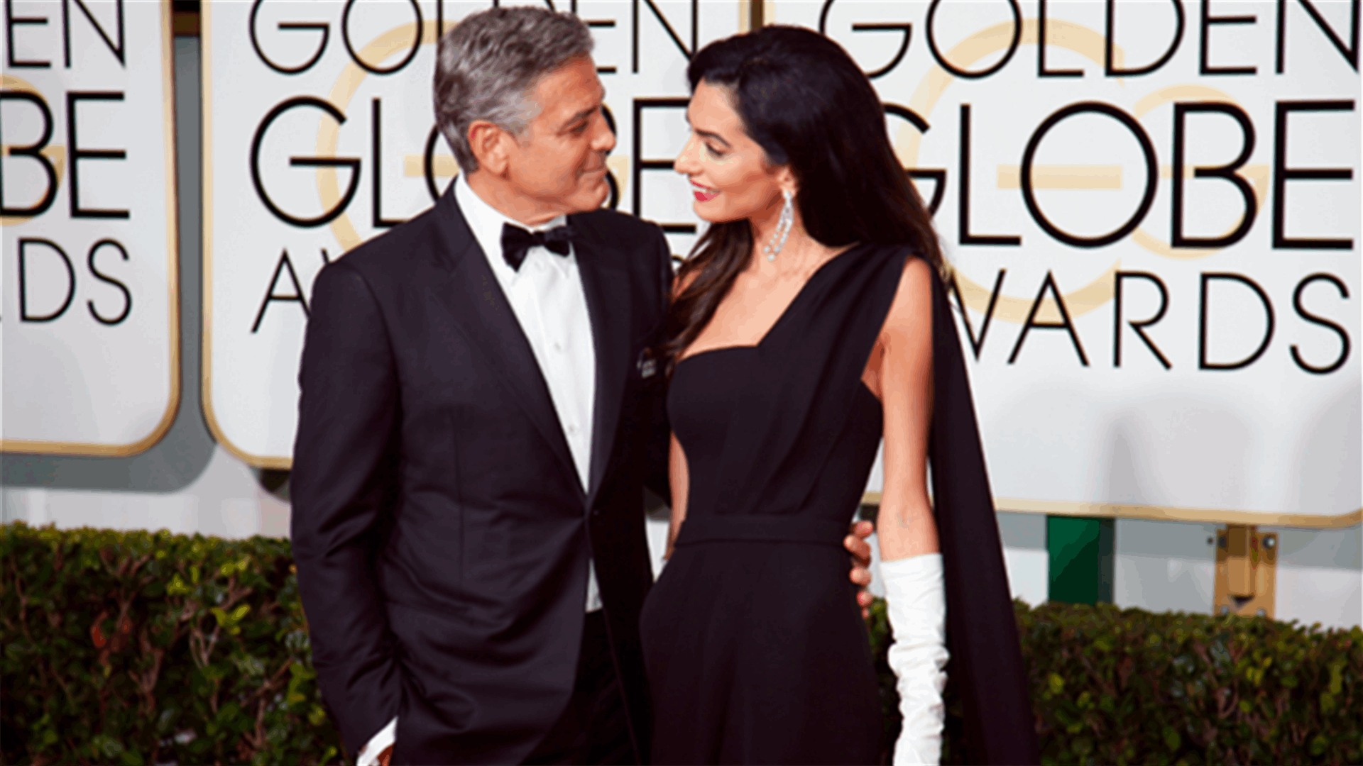 Amal Alamuddin And Georges Clooney All Loved-Up at the Golden Globes