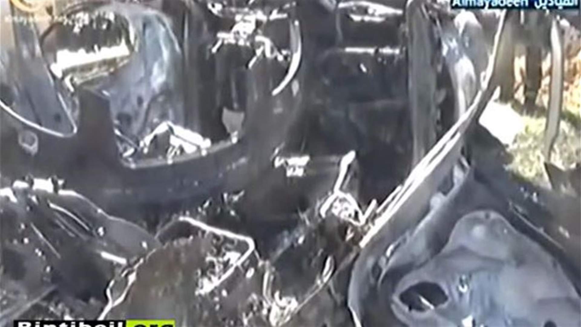 بالفيديو... آثار القصف الاسرائيلي الذي استهدف قافلة حزب الله بالقنيطرة