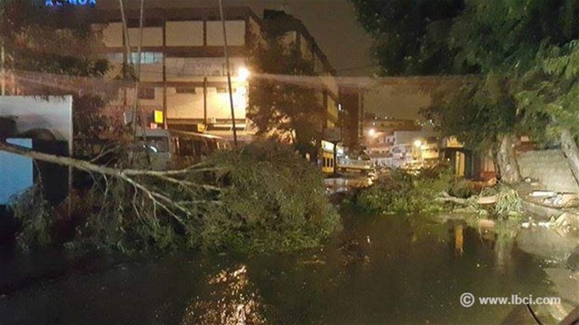أضرار العاصفة.. قذف باخرة من مرفأ بيروت إلى ضبية وقطع طرقات
