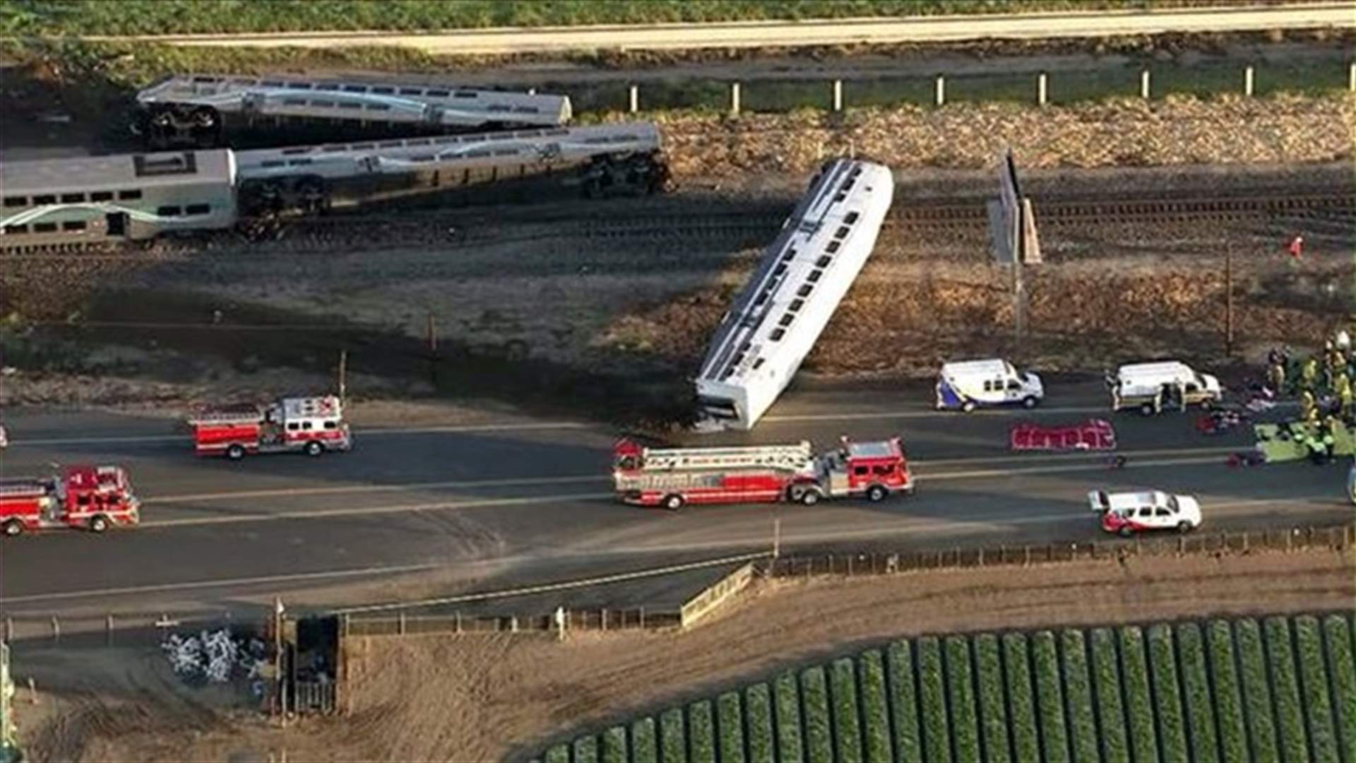Dozens hurt when Southern California train crashes, derails