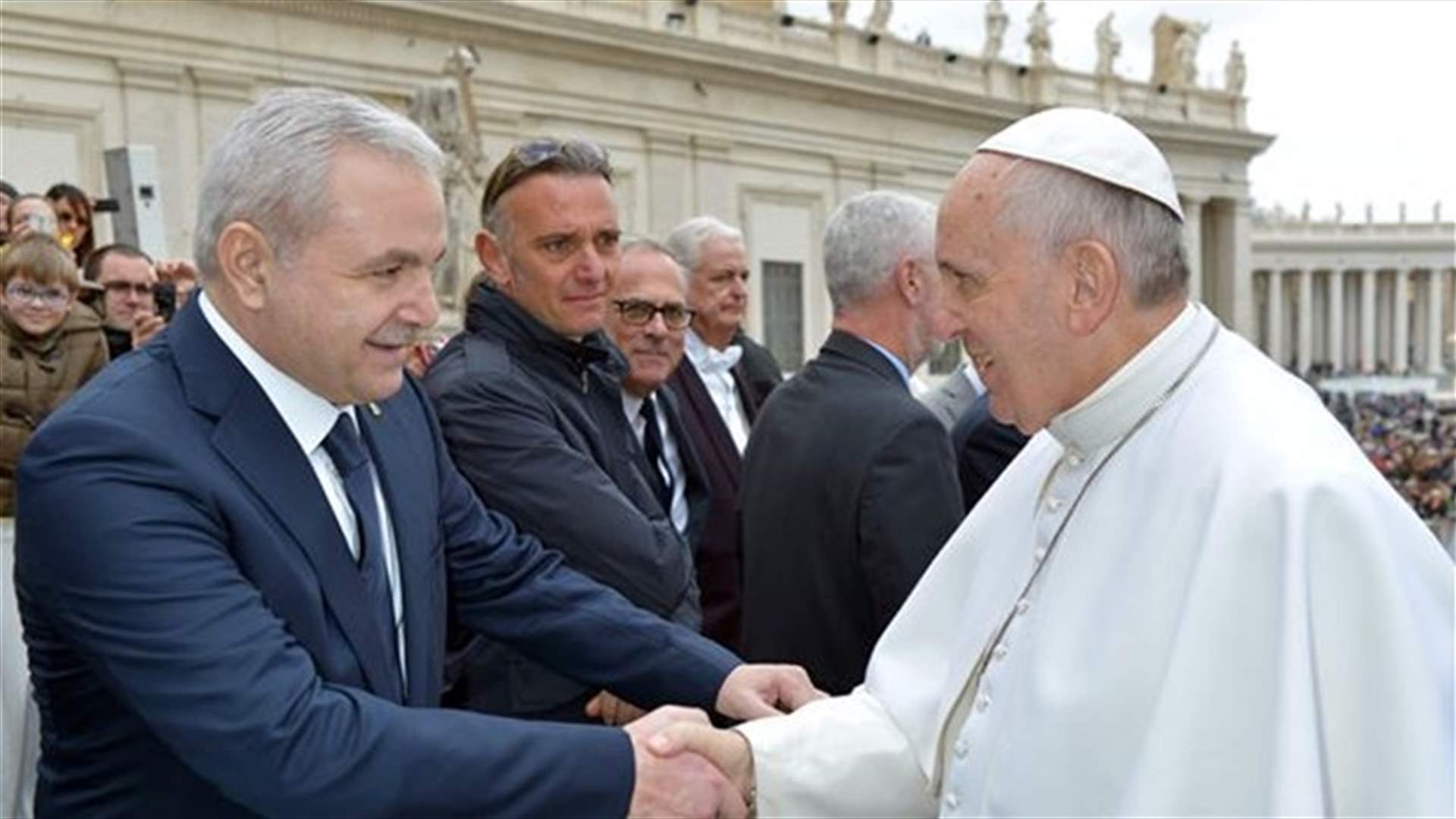 Head of INTERPOL Foundation for a Safer World Elias Murr meets Pope Francis