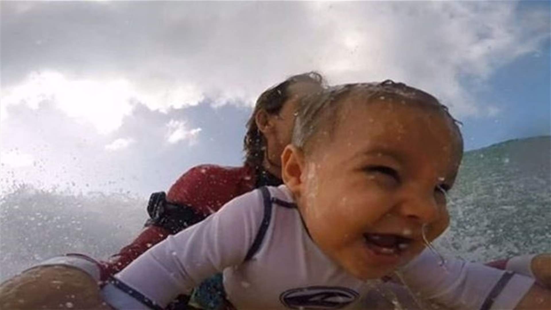 [VIDEO] Baby Aged 9 Months Rides Waves For First Time!
