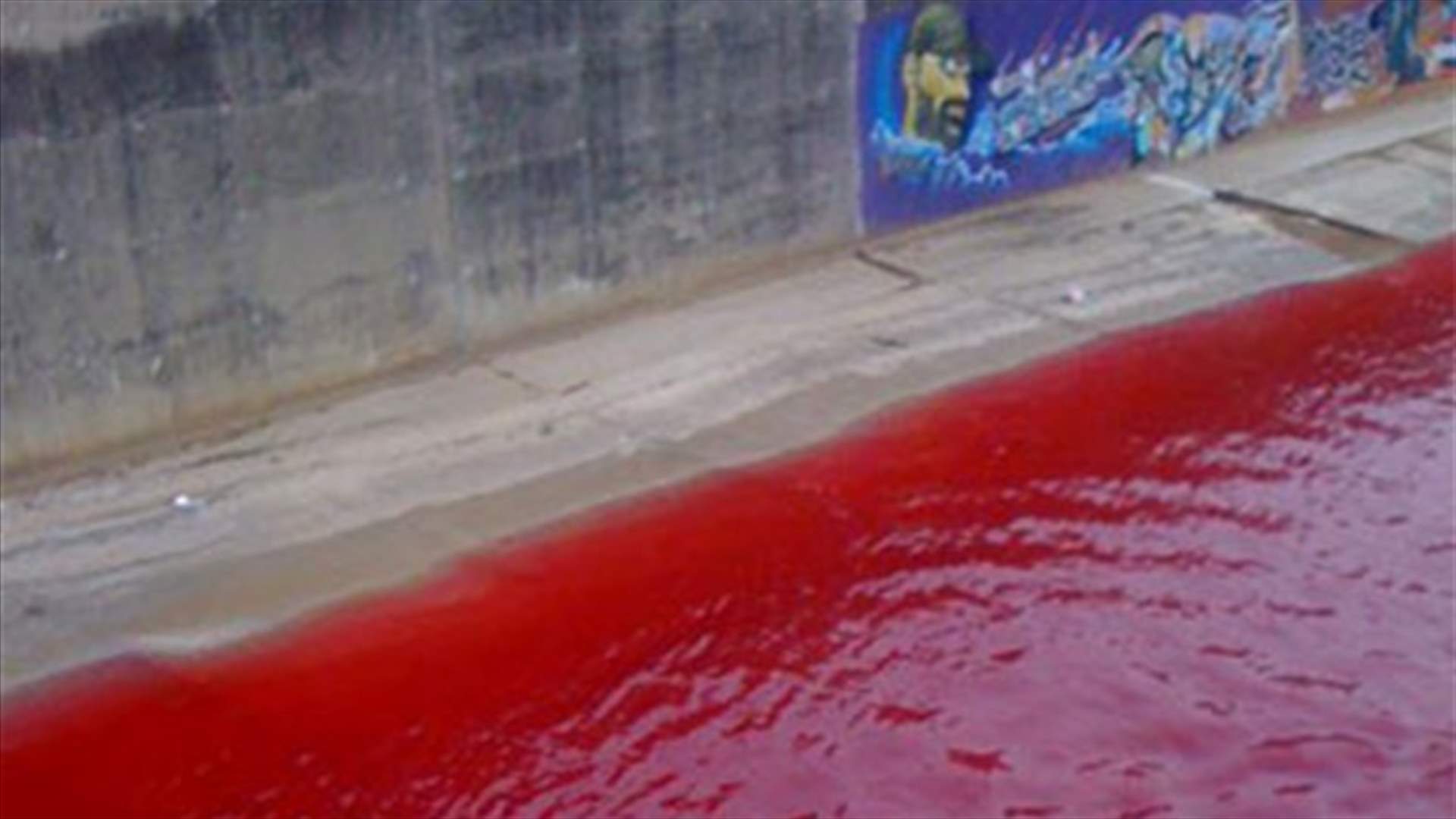 Blood-red Beirut River: Cause yet unknown