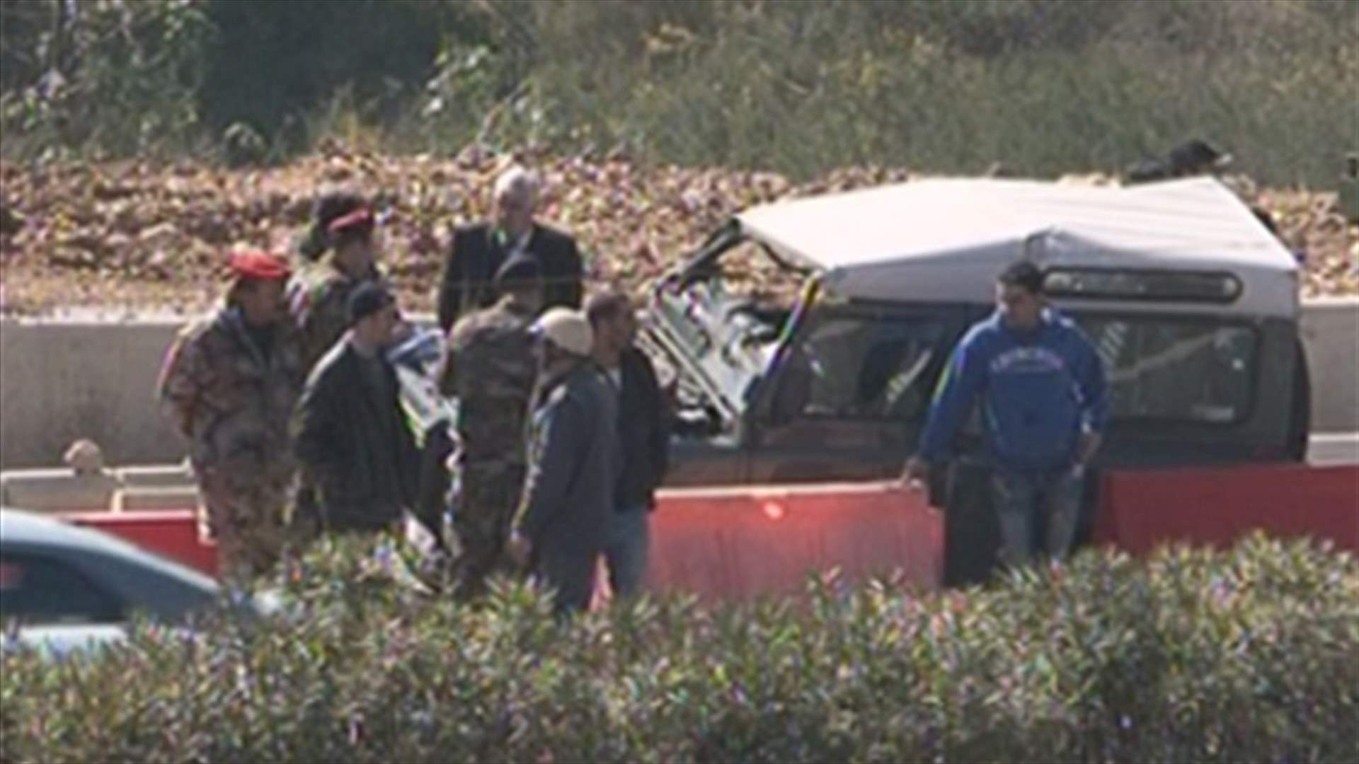 Military vehicle flips over on Tabarja-Casino highway   