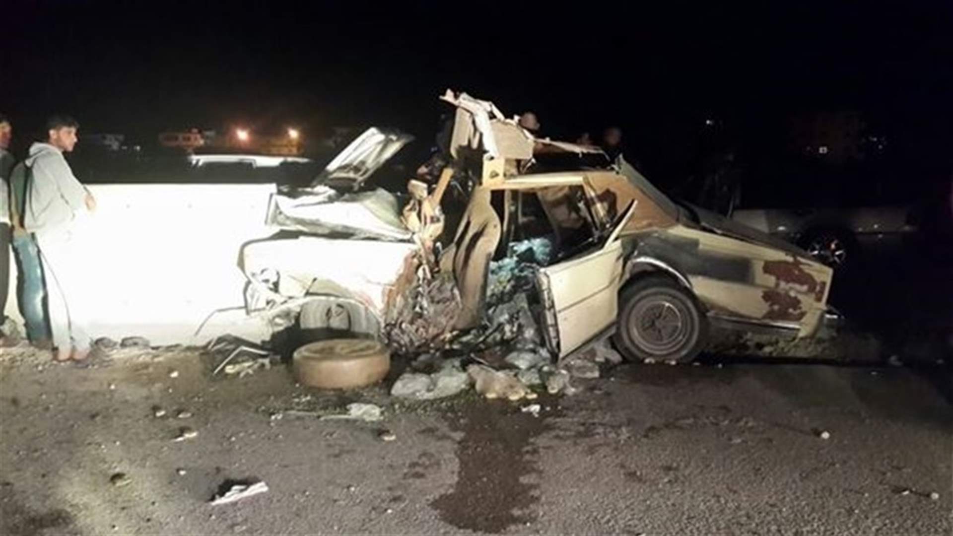 بالصور: قتيلان في حادث سير مروع في بر الياس