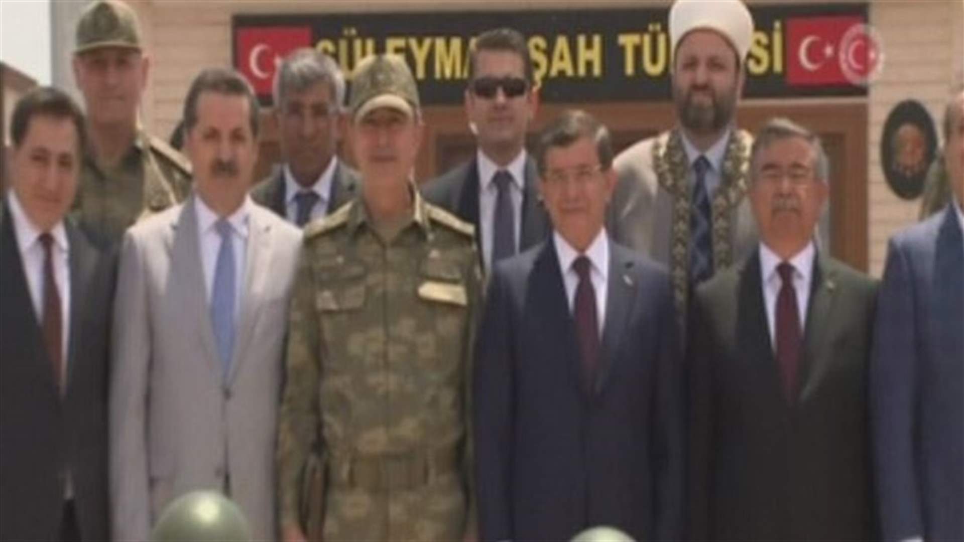 Turkish PM crosses into Syria to visit historic Ottoman tomb