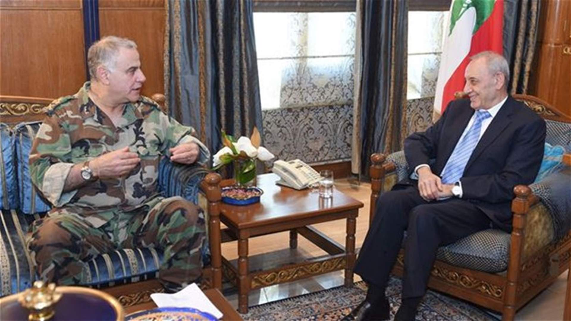 Speaker Berri meets LAF Commander Kahwagi, Saudi Arabia ambassador Assiri