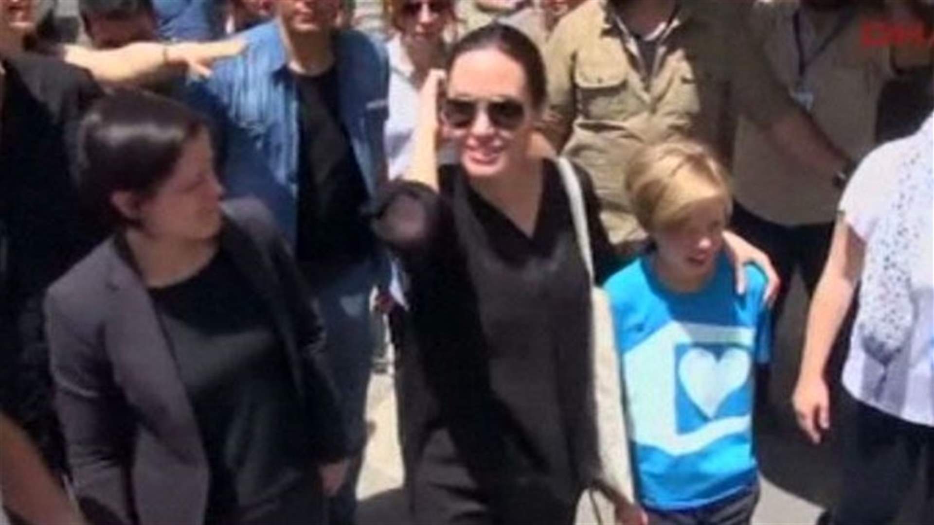 Actress Angelina Jolie visits Syrian refugees at Turkey camp