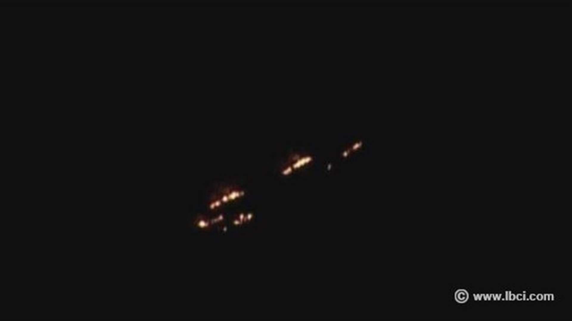 حريق في جرود وادي عنجر المطلة على الزبداني