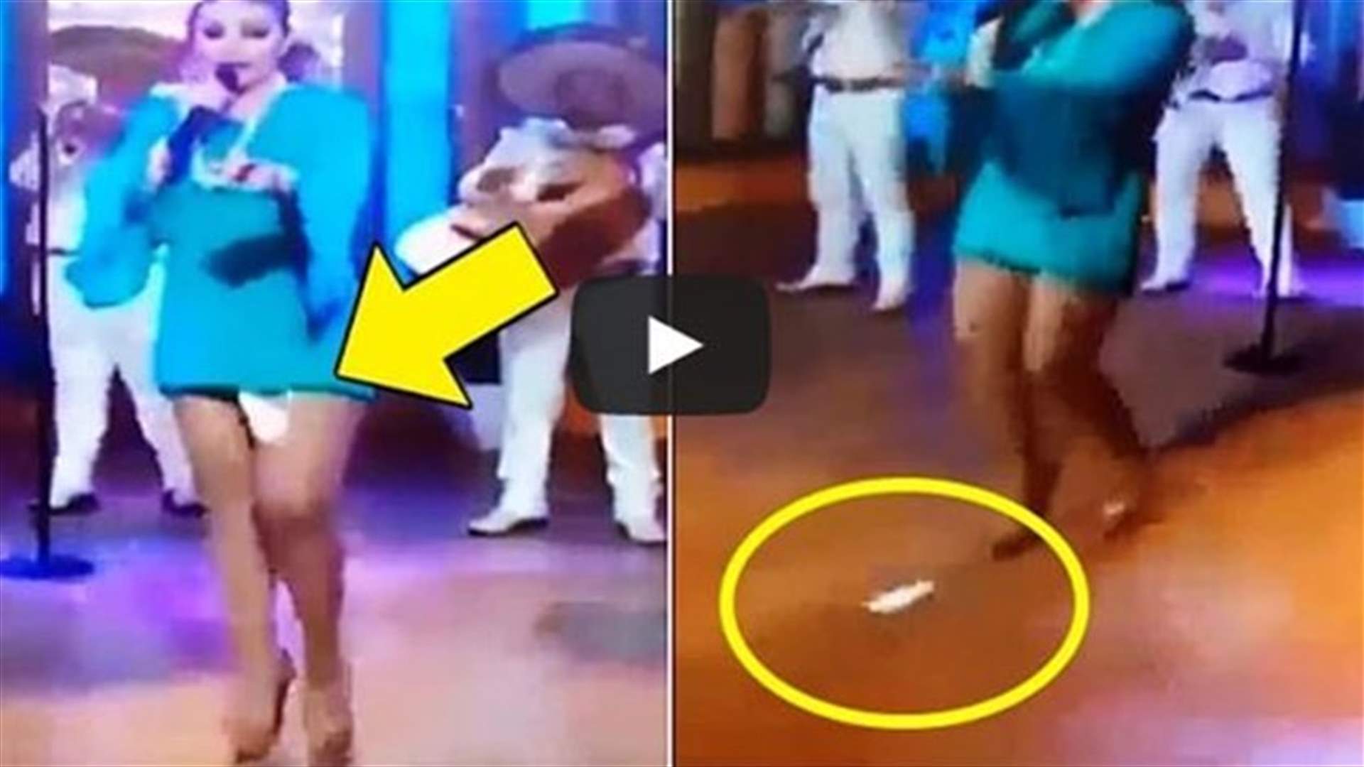 بالفيديو: موقف محرج لمغنية بعد سقوط فوطتها الصحية على المسرح
