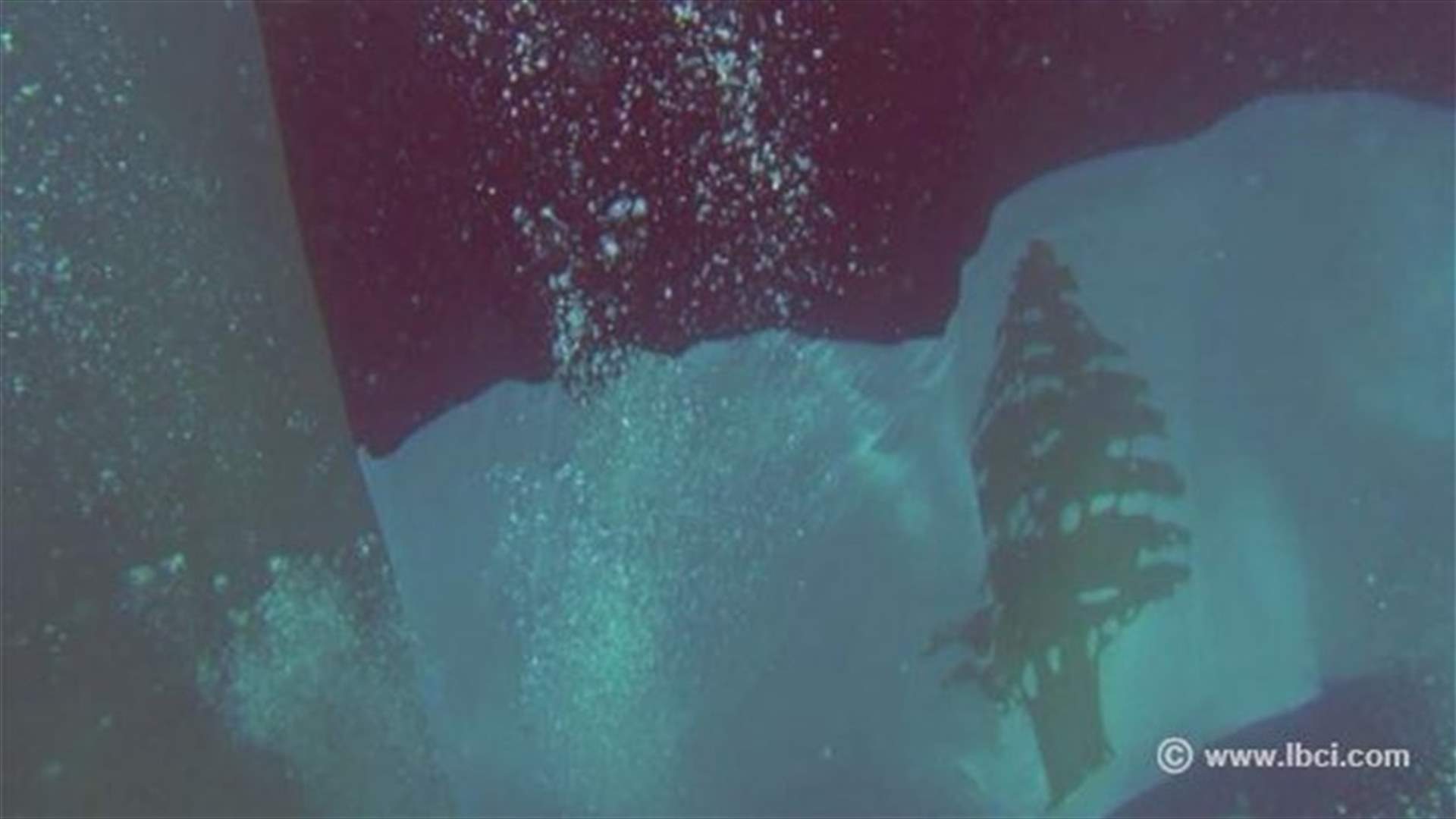 بالصور... العلم اللبناني تحت المياه في بحر شكا