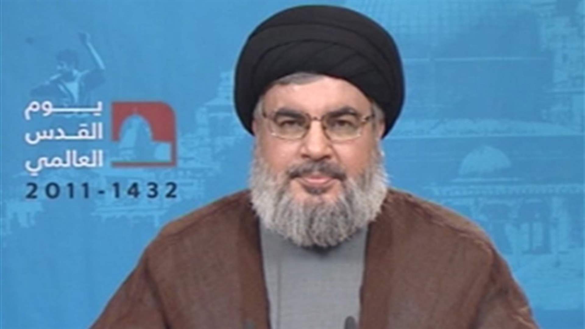 Nasrallah speaks on al-Quds Day, defends Syrian regime, promotes Palestinian cause