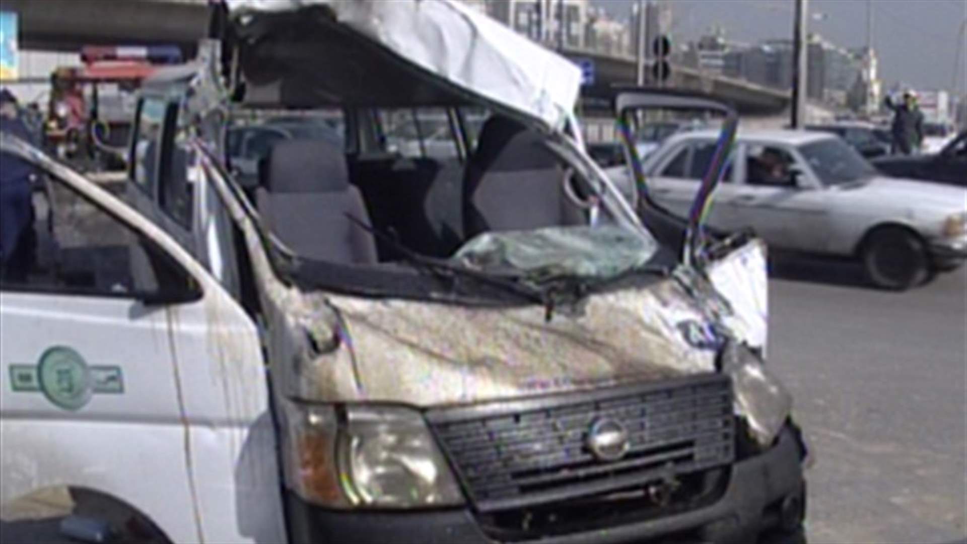 Two people injured after car flew off the Beirut highway 