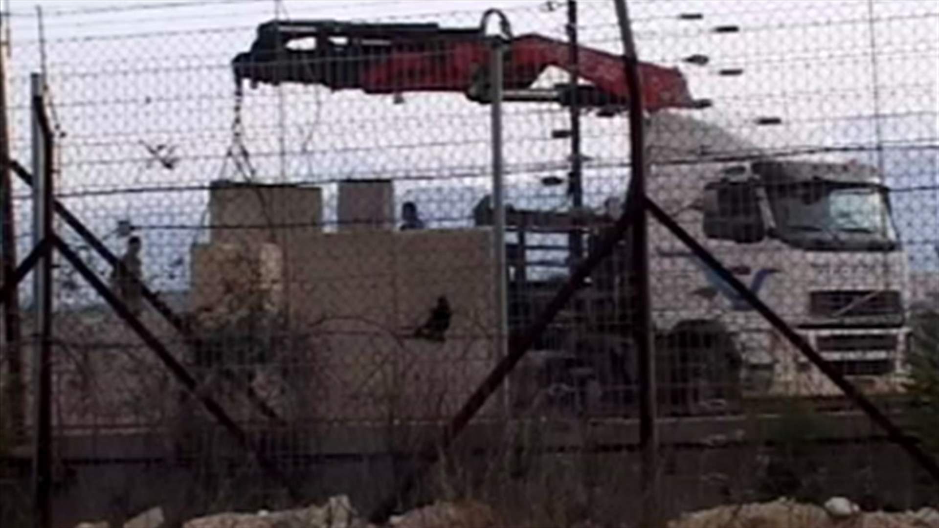 Israeli preparations to build a wall near Lebanese border town of Kfarkala 