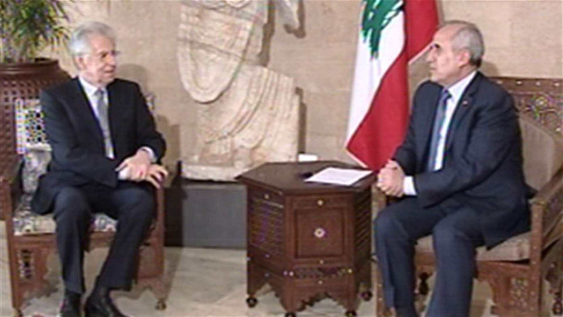 سليمان عرض مع رئيس الوزراء الايطالي للعلاقات الثنائية
