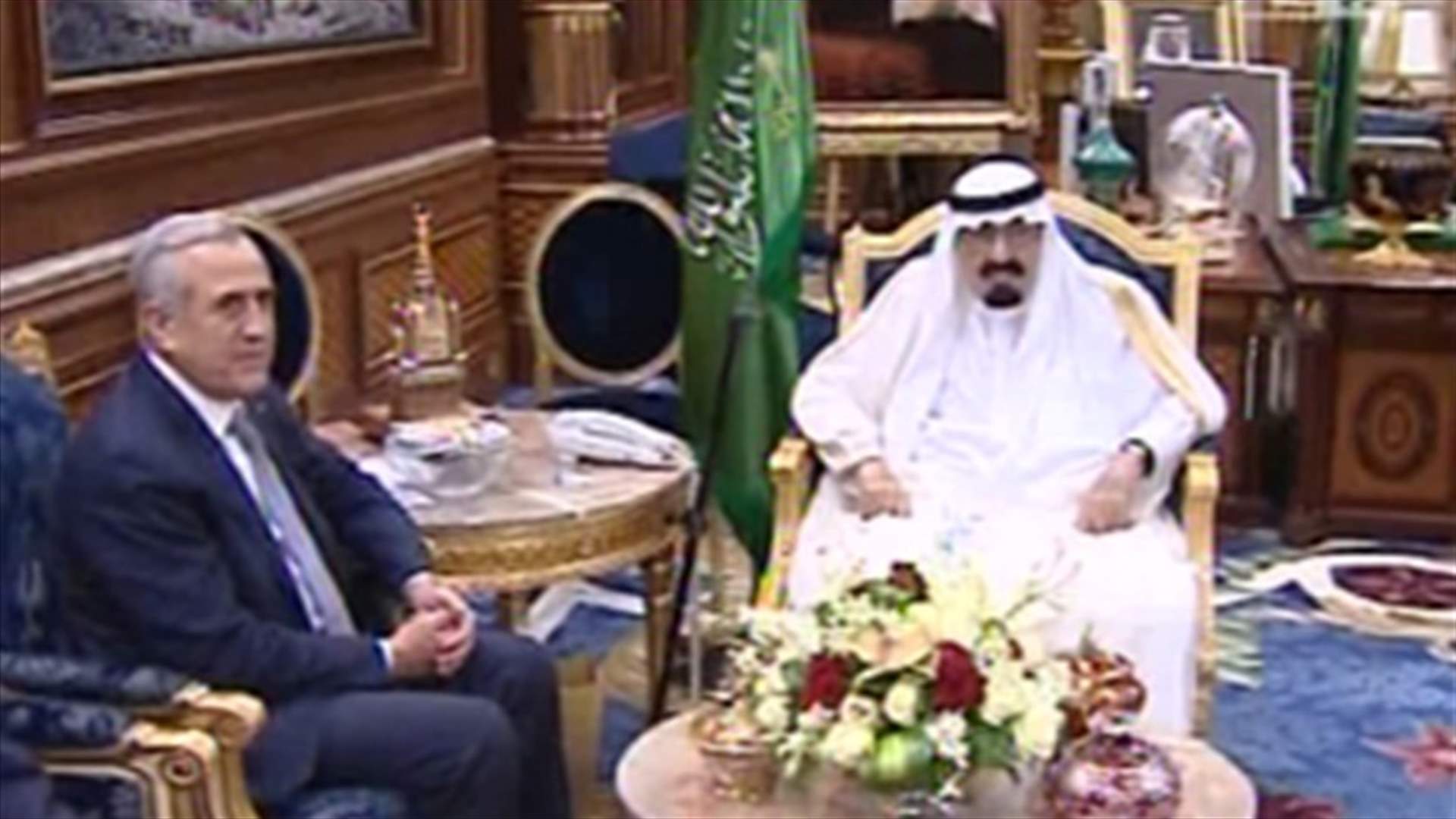 Sleiman, Saudi king discuss means to secure hostages release