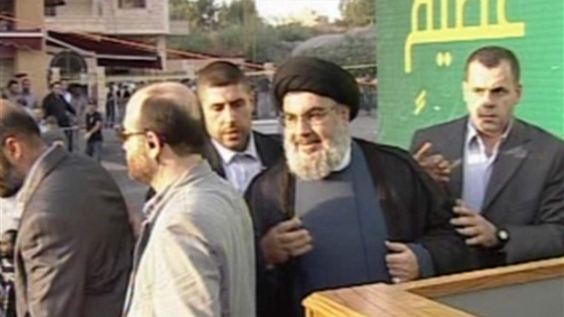 Nasrallah appears in person at the anti-Islam film protest in Beirut 