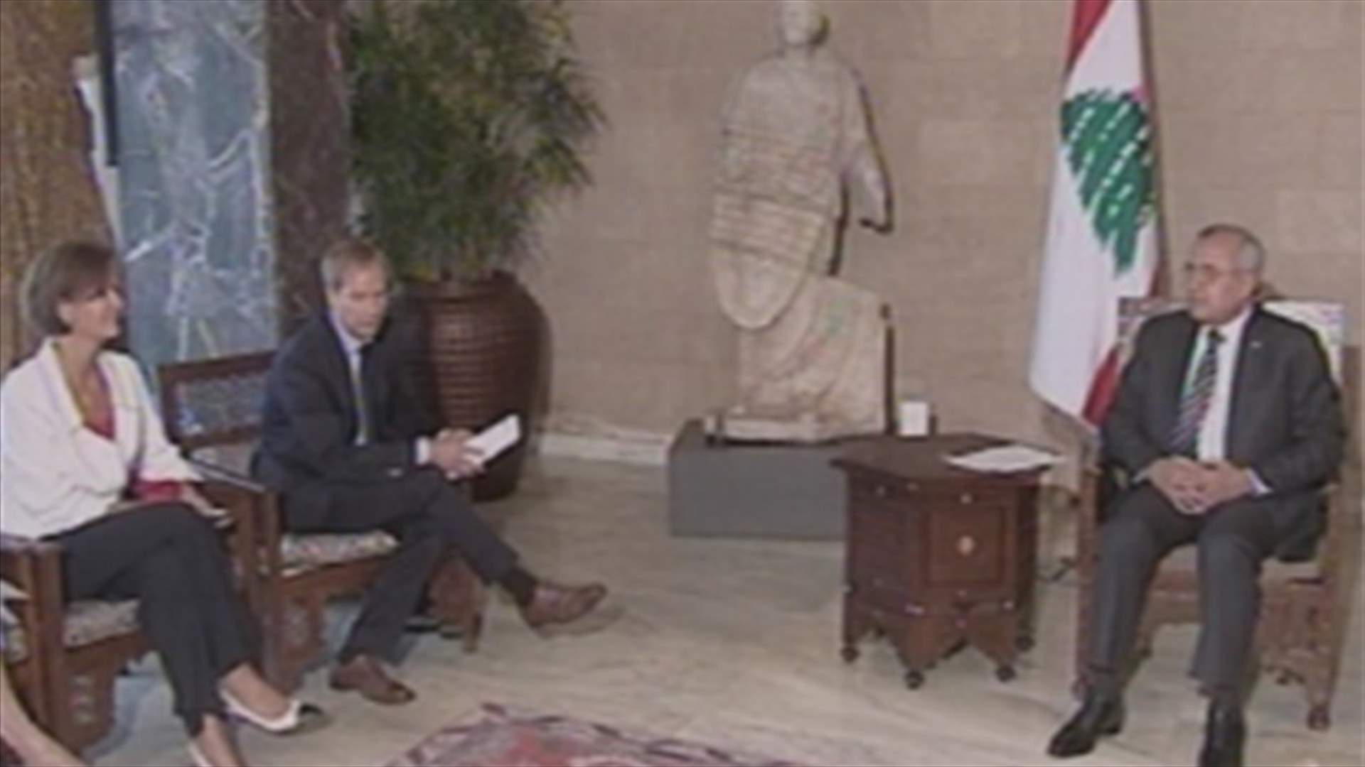 Sleiman says no to buffer zones between Lebanon and Syria