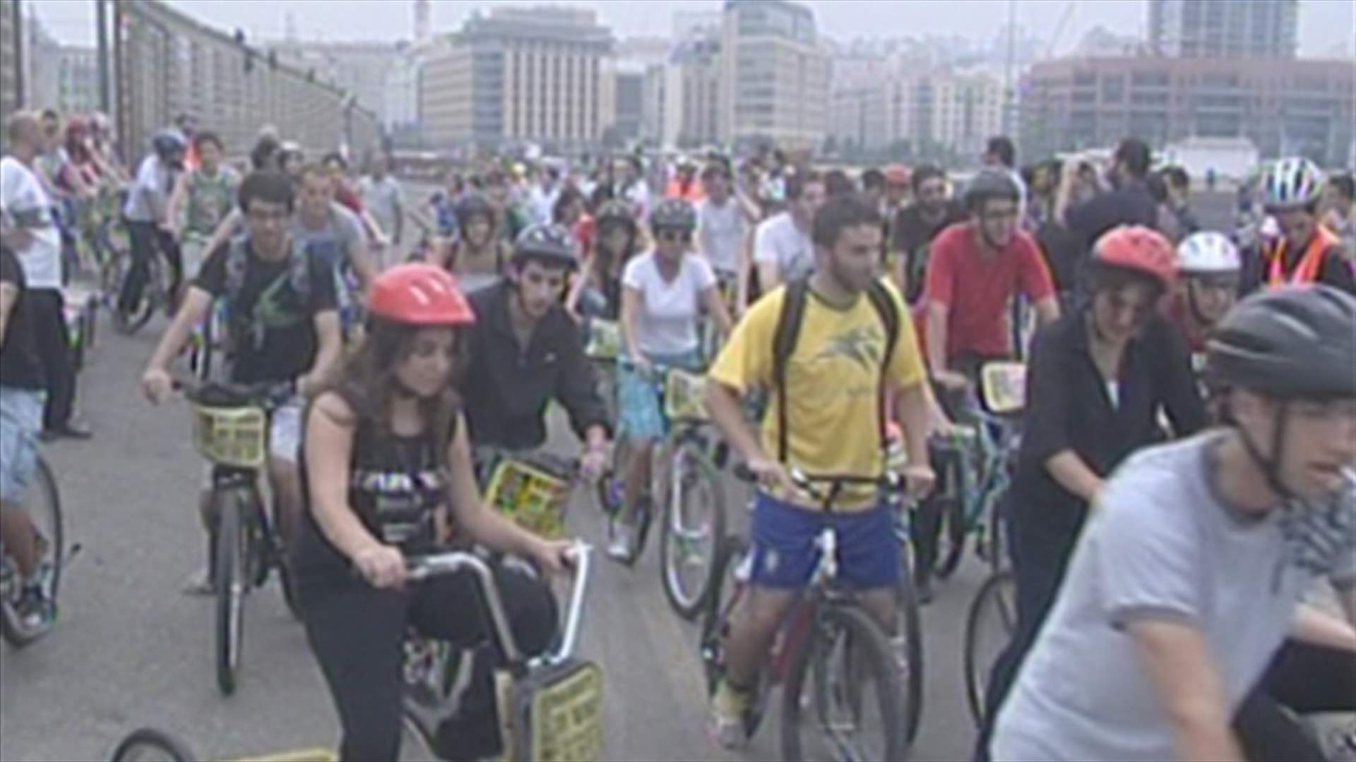 Bicycles sweep Beirut waterfront