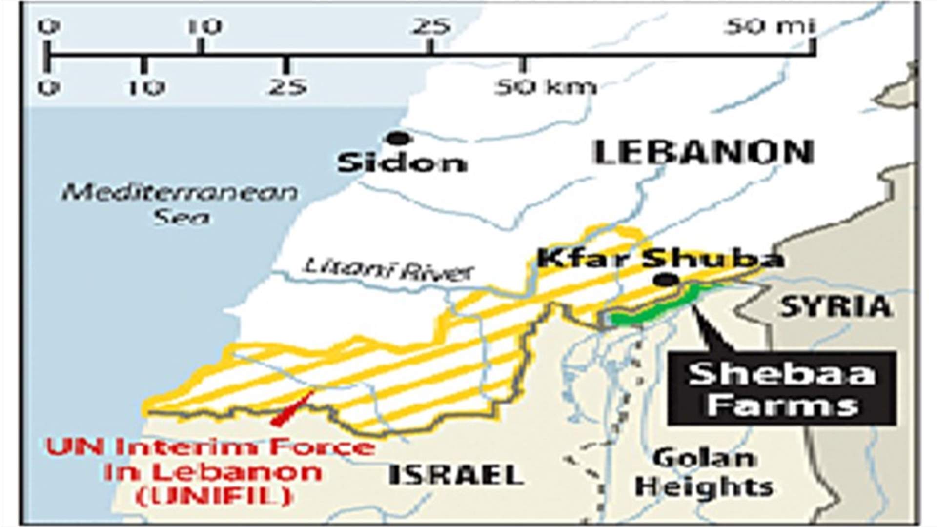 Israeli maneuvers inside the disputed Chebaa Farms                      