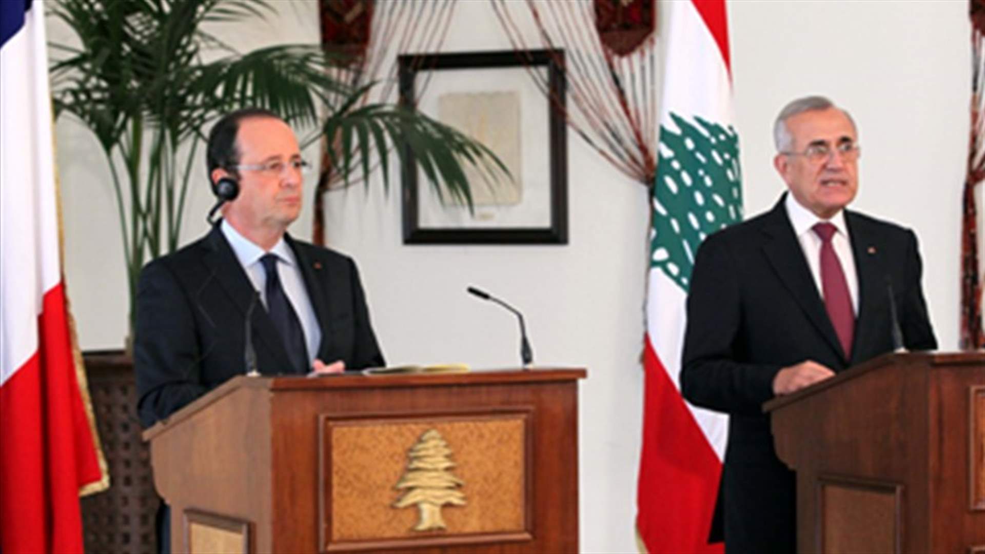 Hollande from Baabda: France will not allow any destabilization in Lebanon 