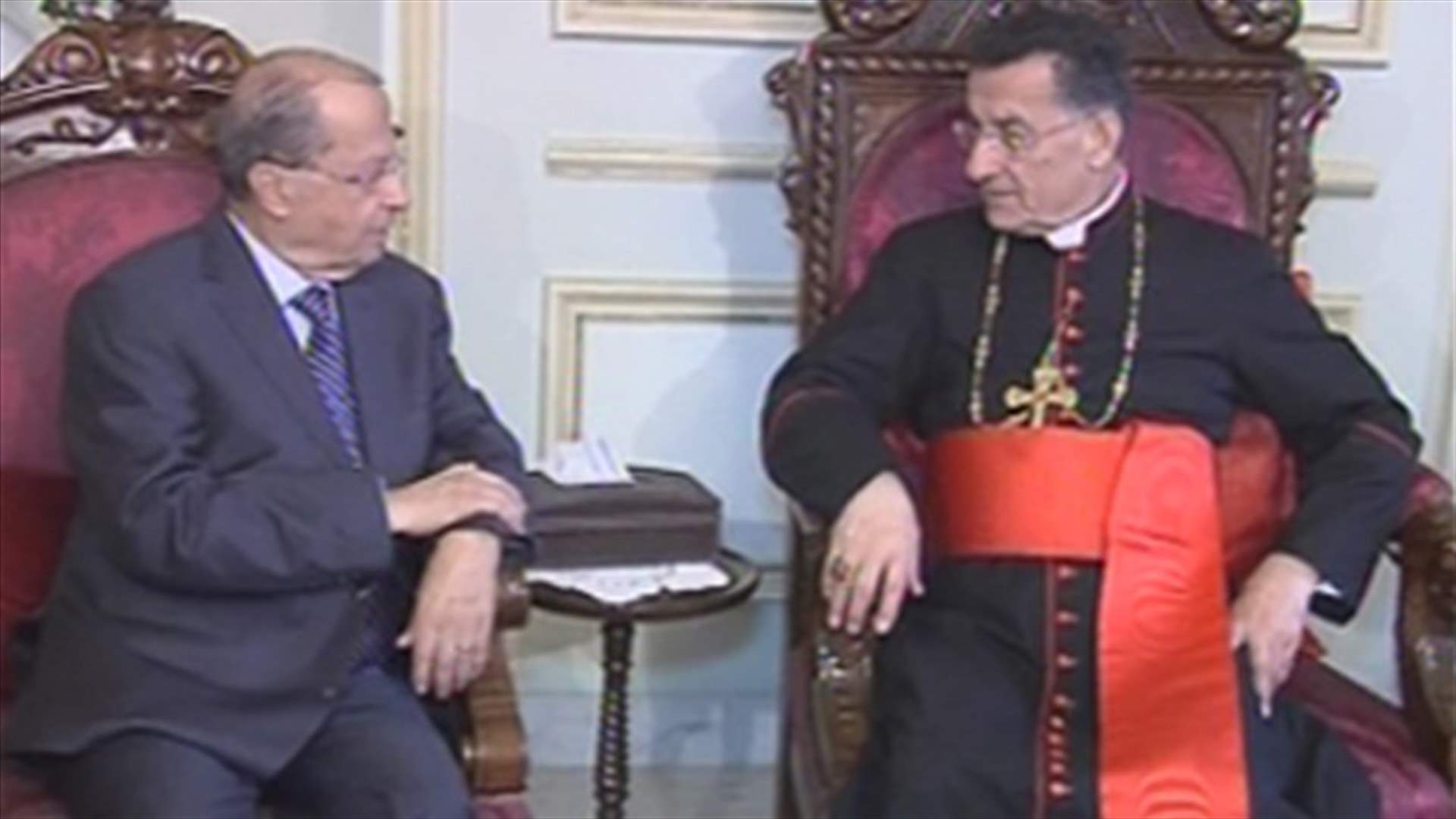 Aoun in Bkerke to congratulate Cardinal Rai 
