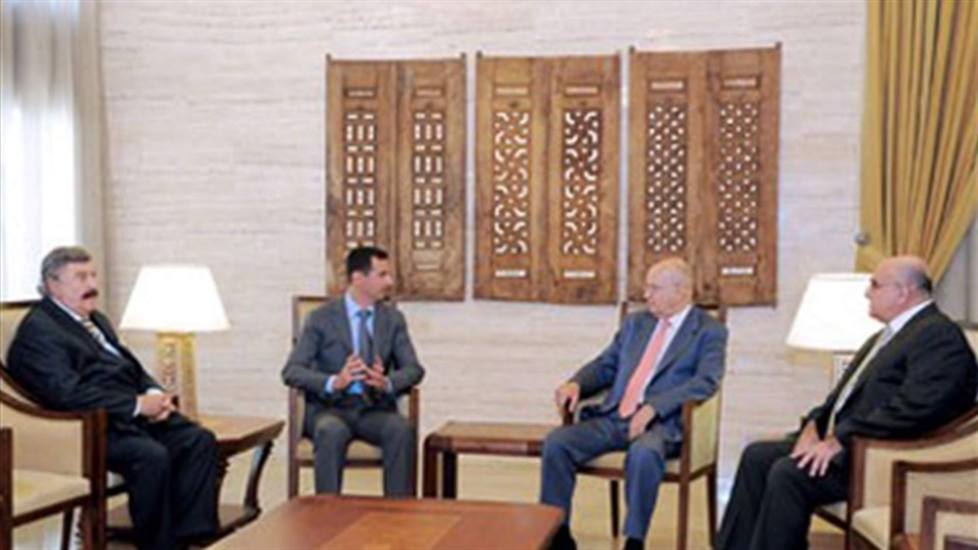 الأسد بحث مع وفد لبناني الأوضاع في سوريا