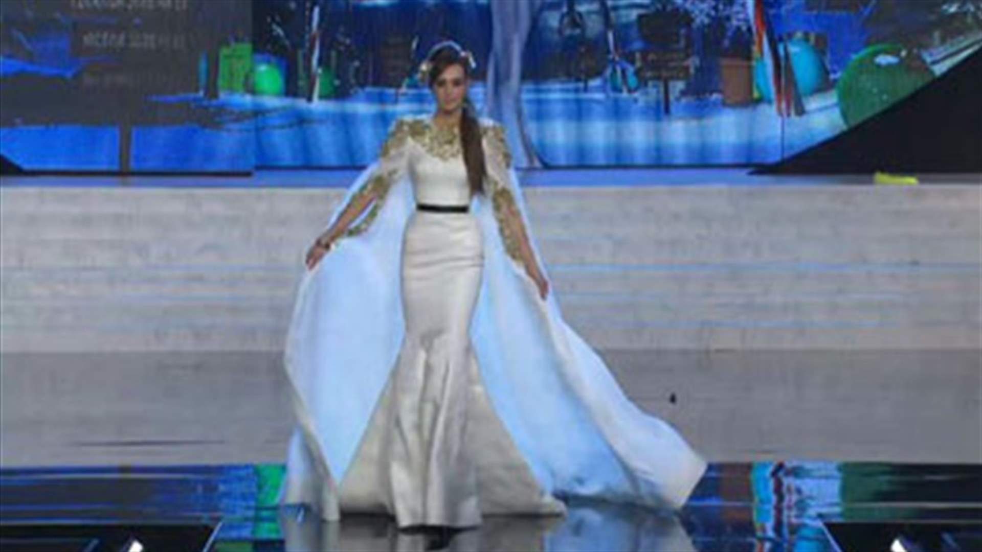 REPORT: Miss Lebanon rocks the Las Vegas stage with her Lebanese folklore dress