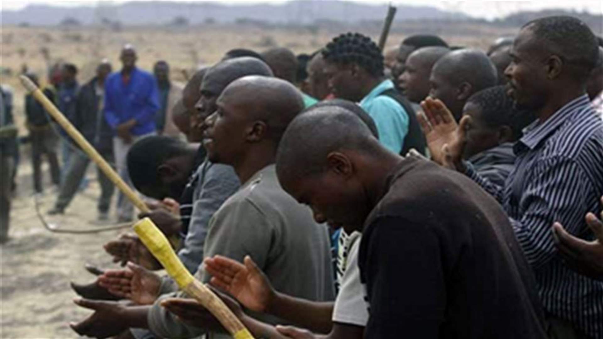 Police shoot rubber bullets at protesters at S.Africa Harmony Gold mine