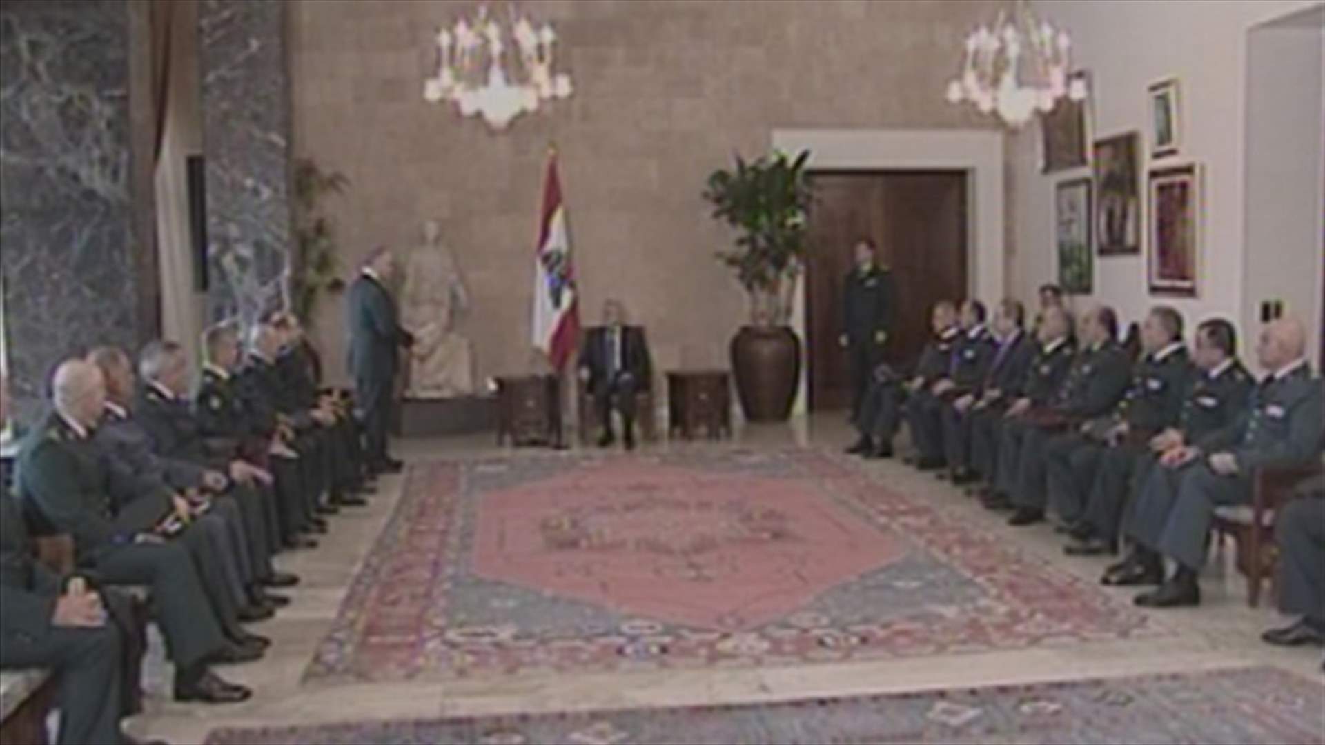 Sleiman meets with Kataeb Party Leader, security officials