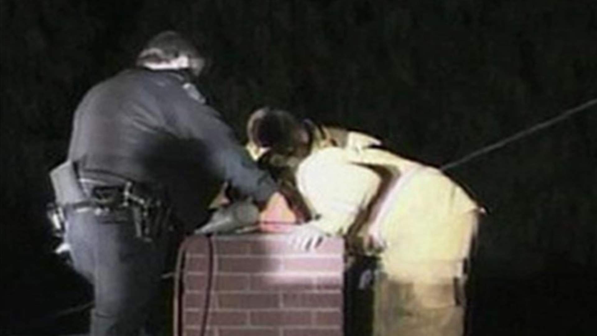 Not Santa! German fire brigade rescue naked man from chimney