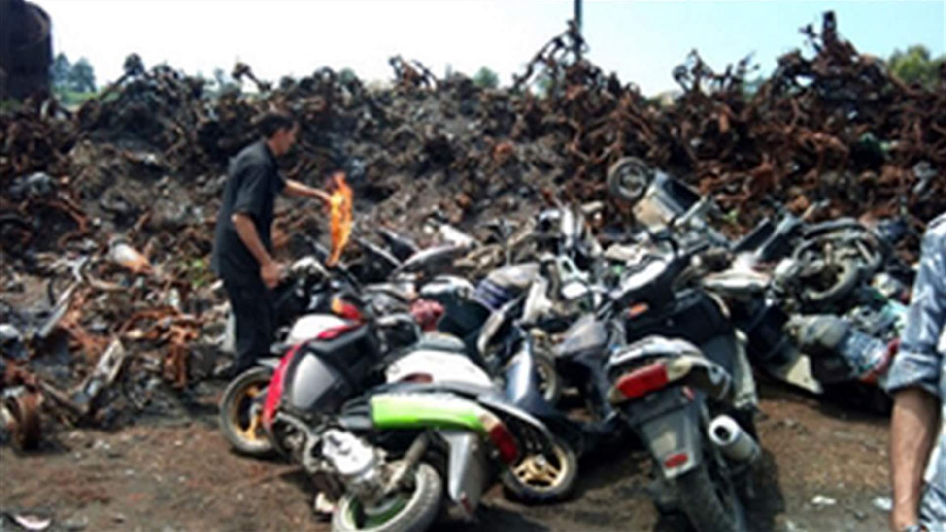Twenty illegal motorcycles destroyed in Tripoli   