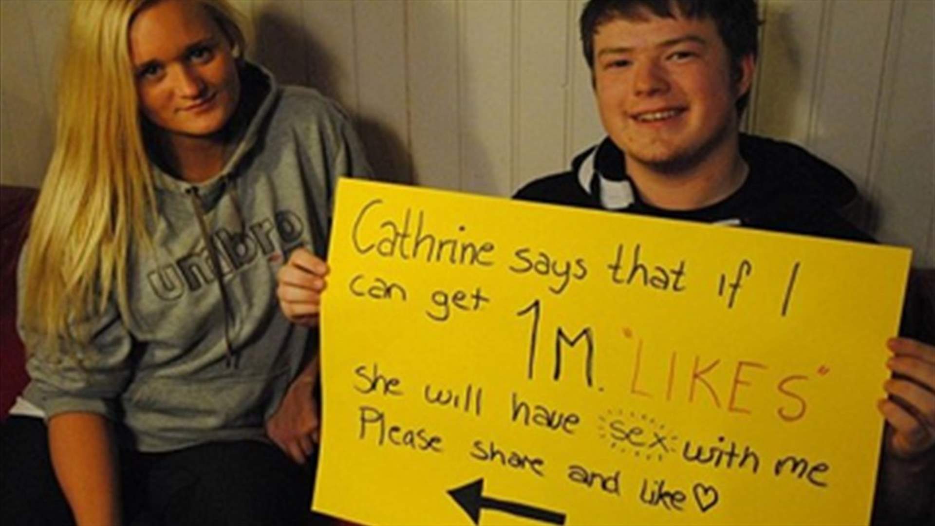 She challenged him 1 Million "likes" in exchange for sex 