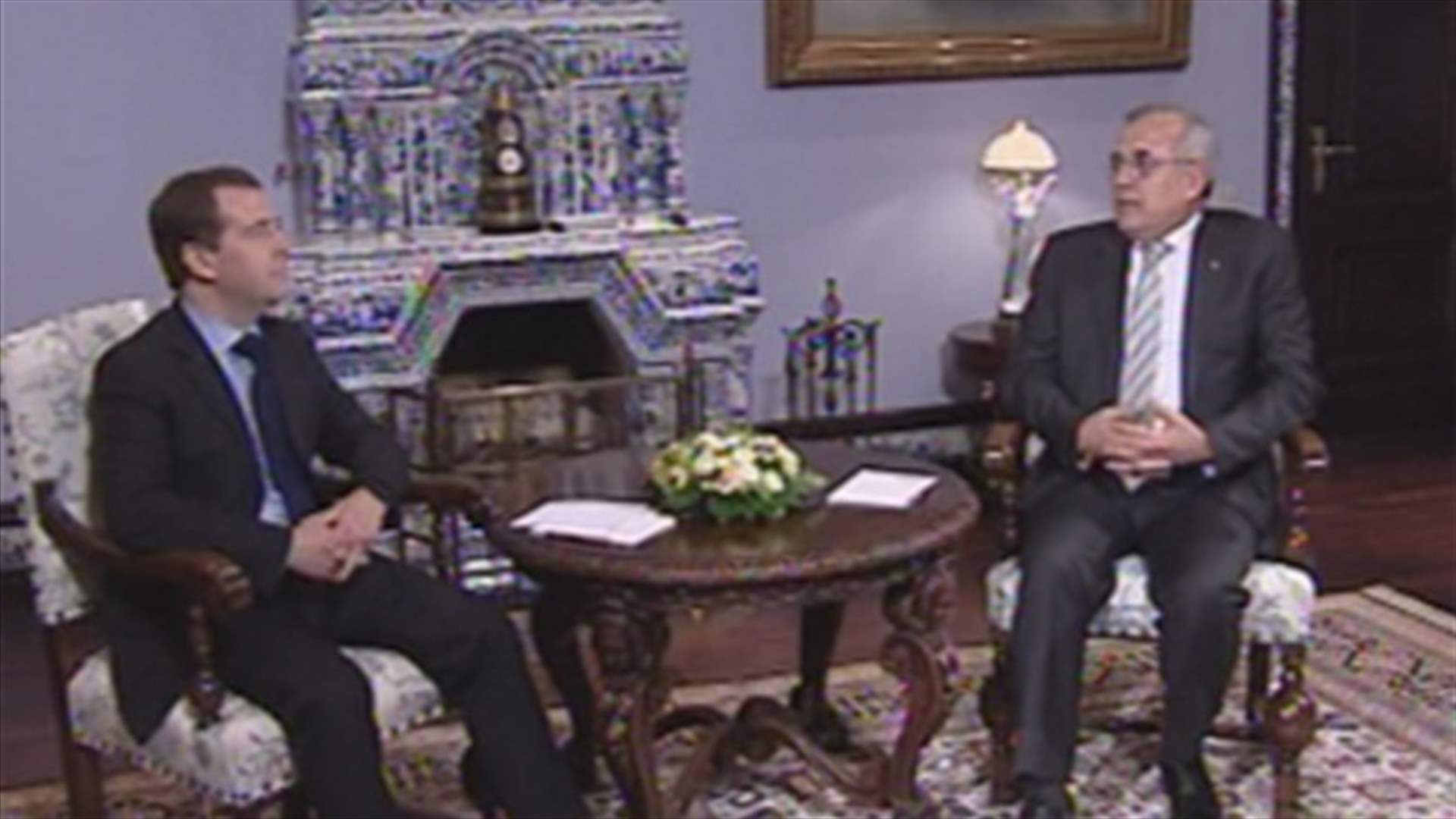Medvedev after meeting Sleiman: Russia will help the Lebanese enhance their state