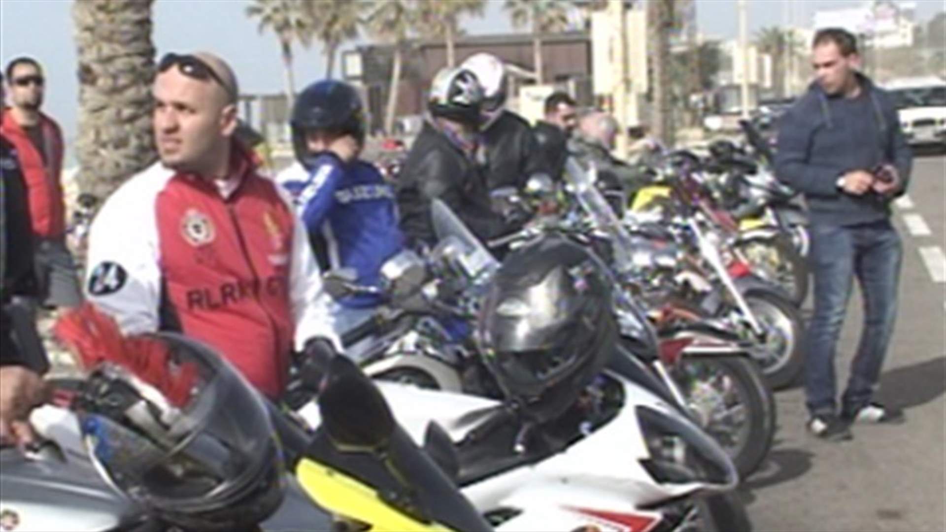 Lebanese bikers protest in Sidon