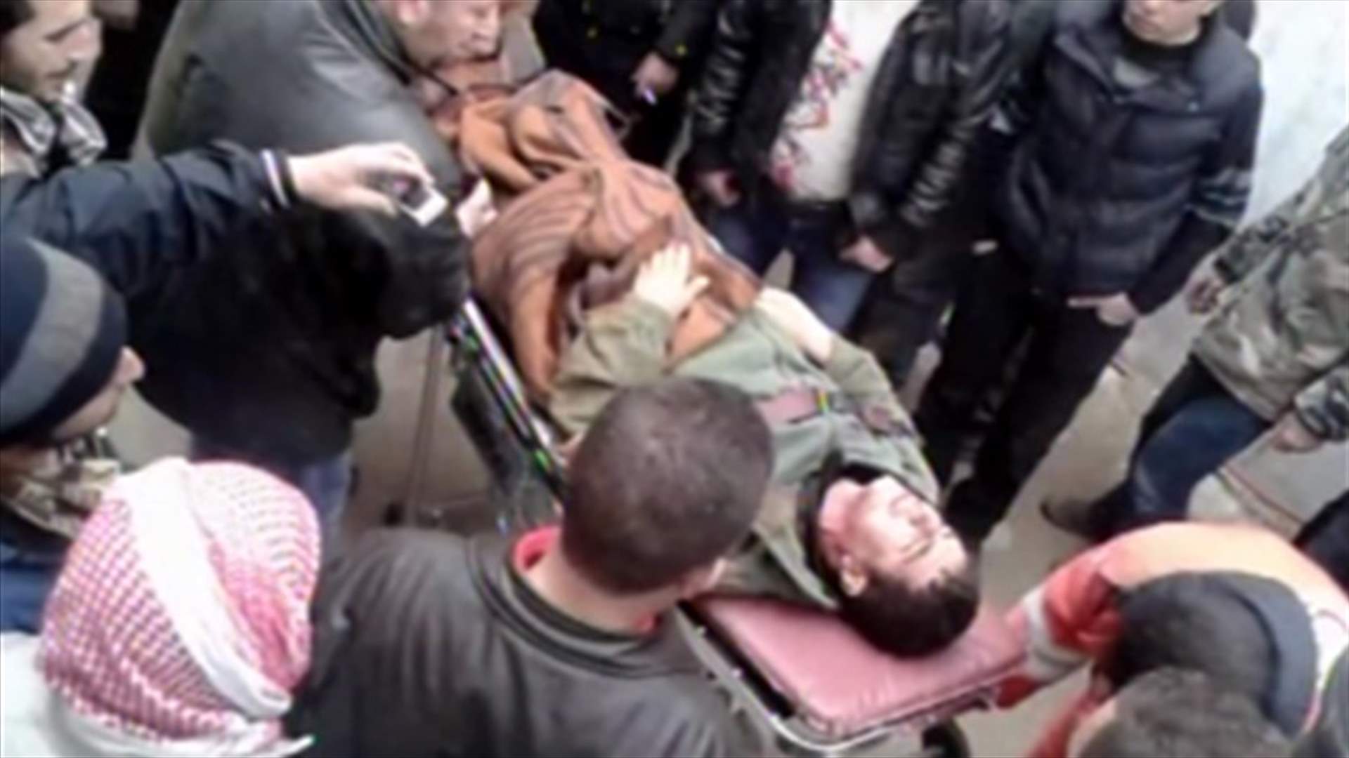 Video of injured soldiers being transported from Arsal municipality to ambulance