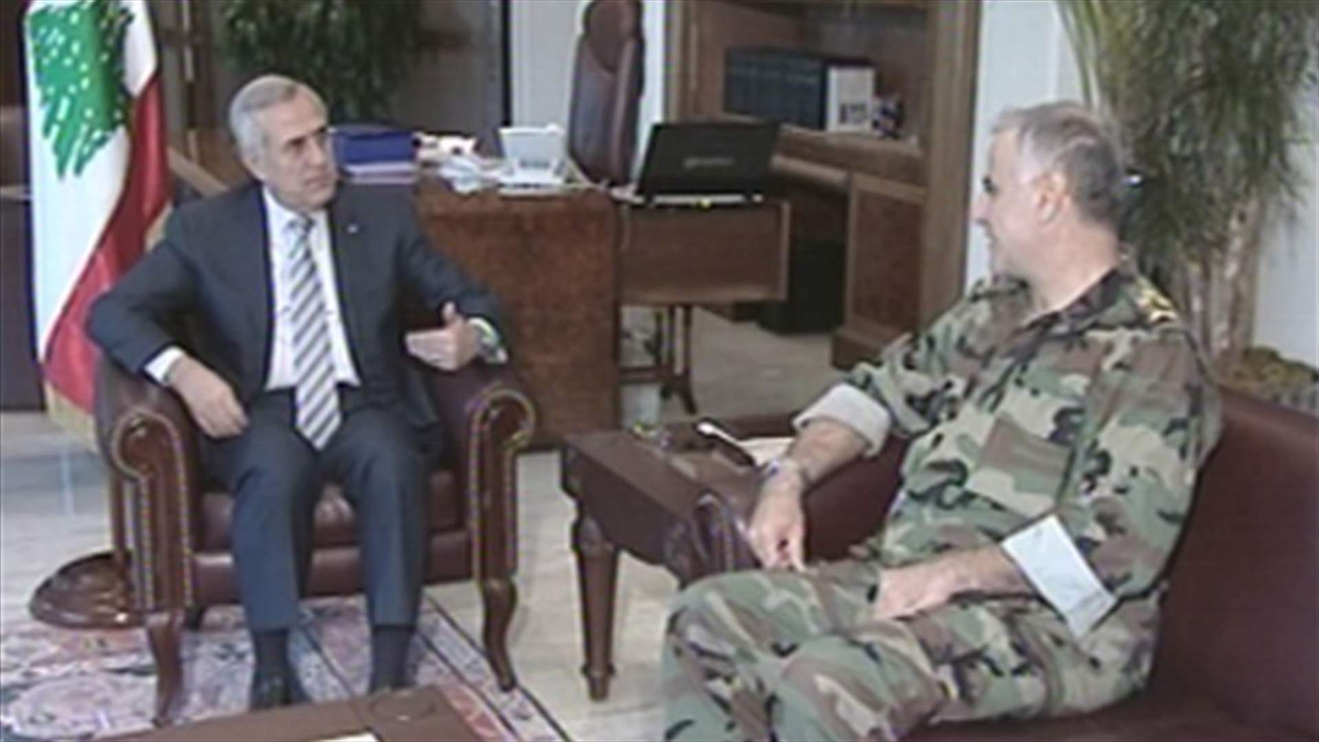 Sleiman discusses pending issues with his visitors 