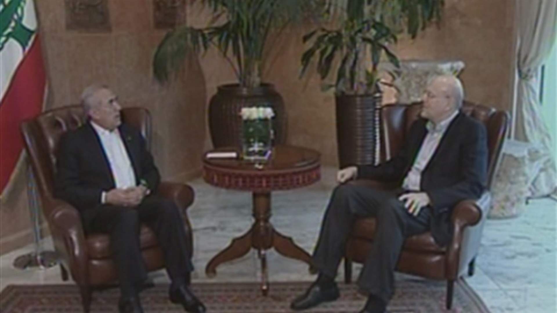 President Sleiman meets with PM Najib Mikati in Baabda
