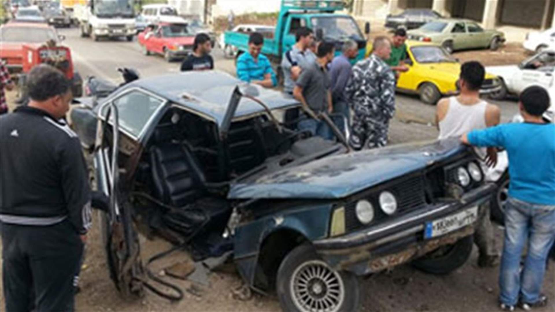 Three injured in a horrific car accident in Halba   