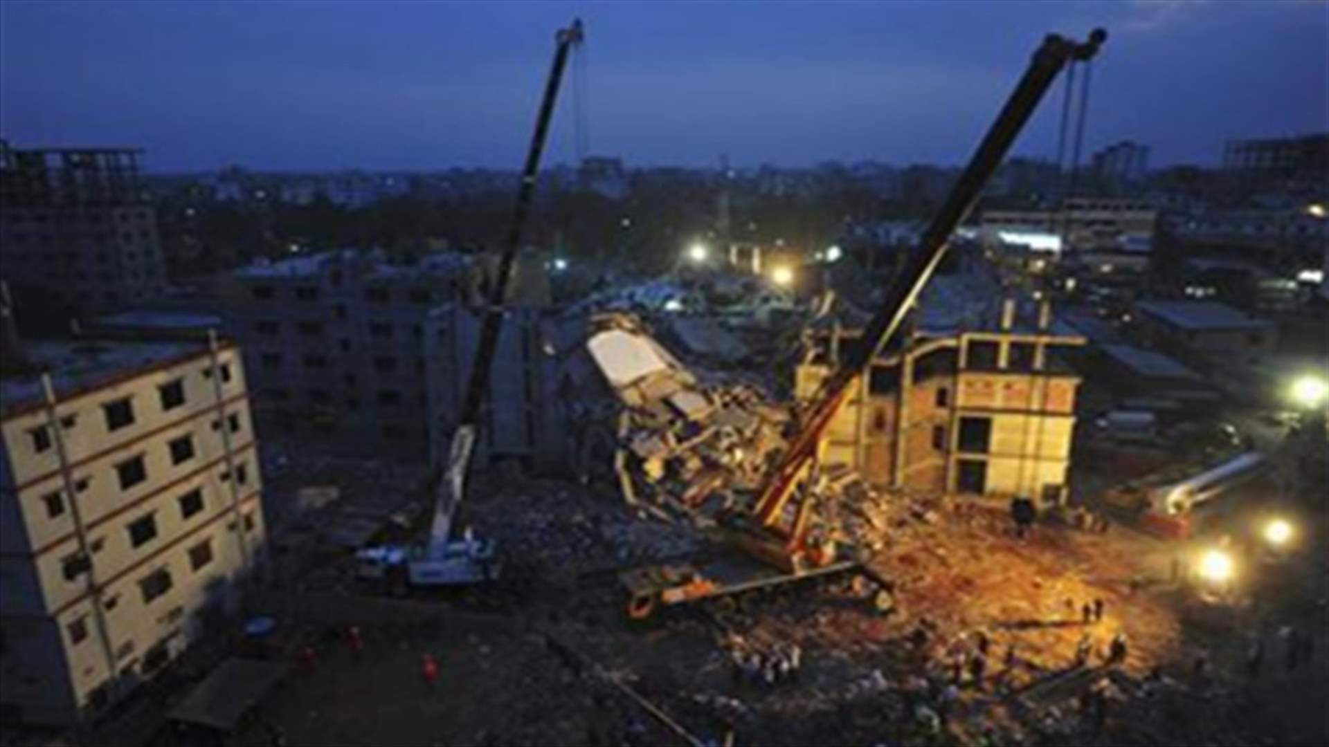 Fire breaks out in rubble of collapsed building in Bangladesh