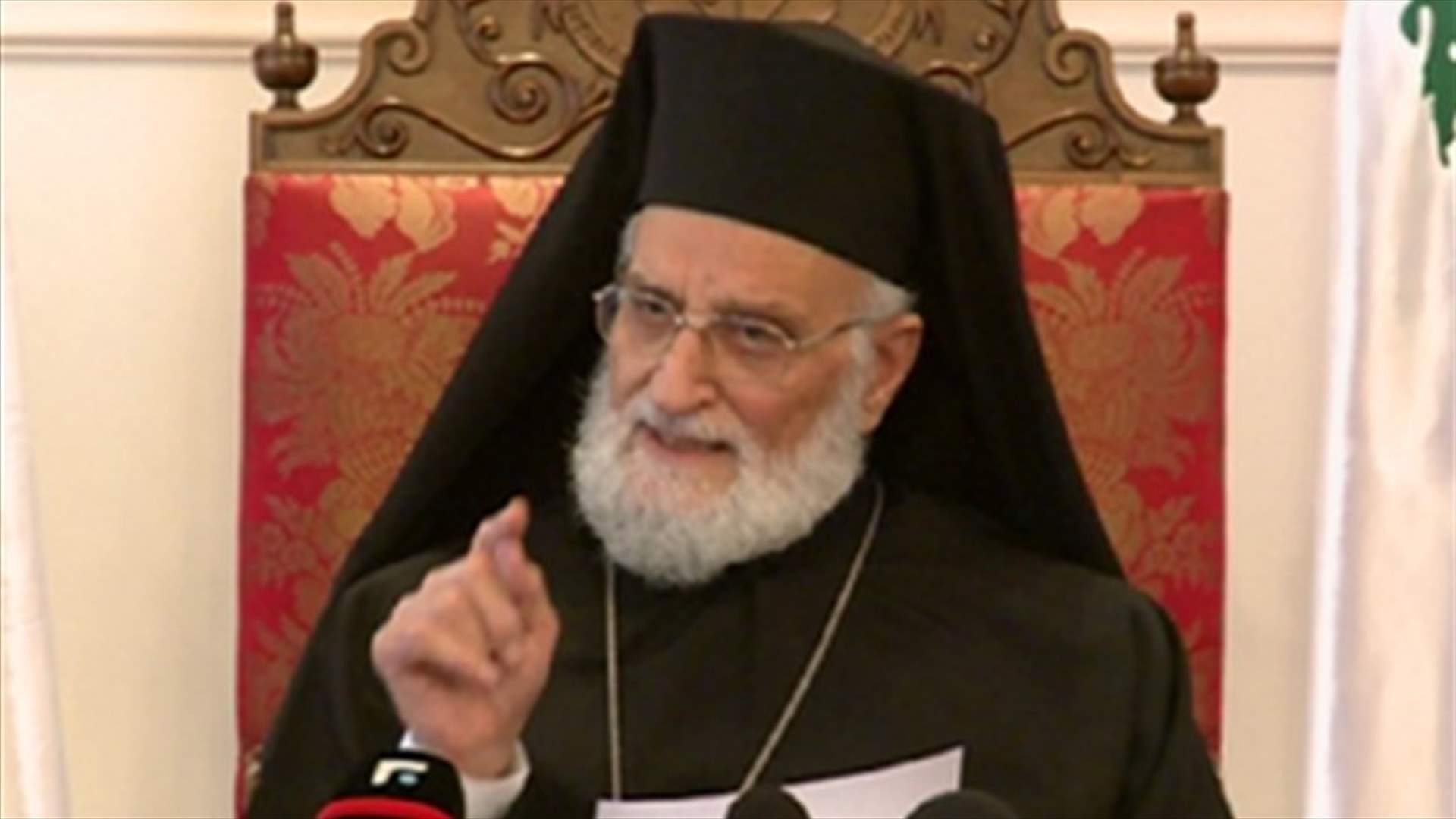 Patriarch Laham calls for achieving peace