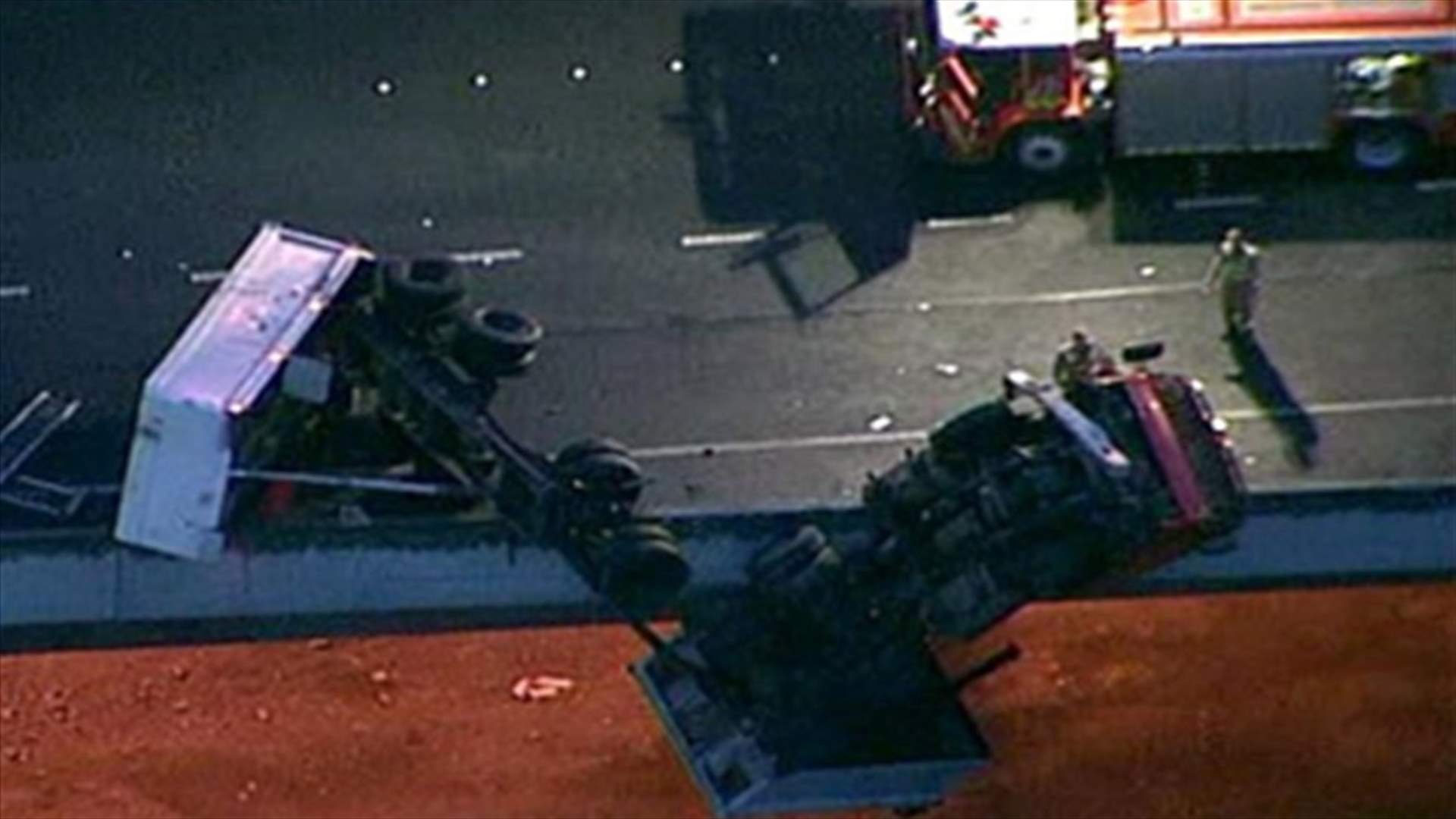 Driver thrown 20 meters from bridge after truck crash