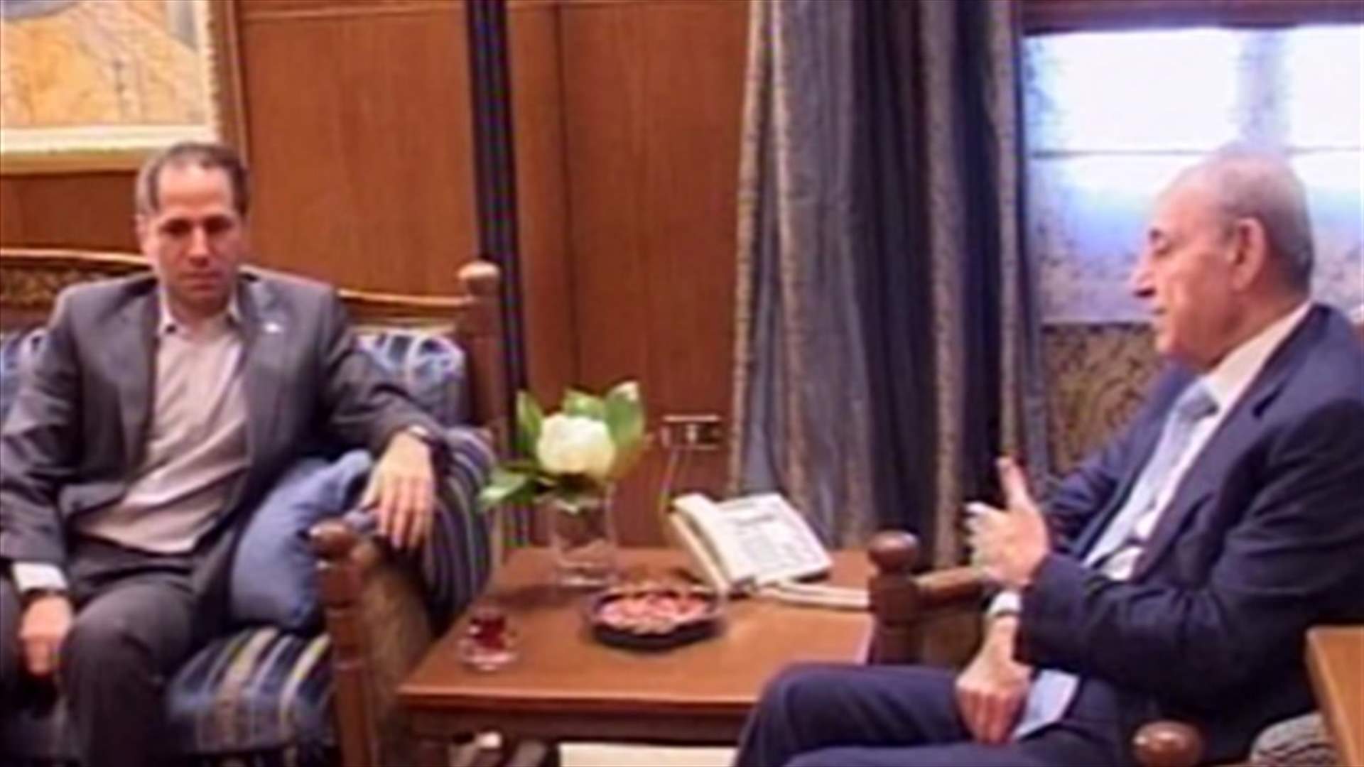 Berri meets with MP Sami Gemayel, contacts various officials