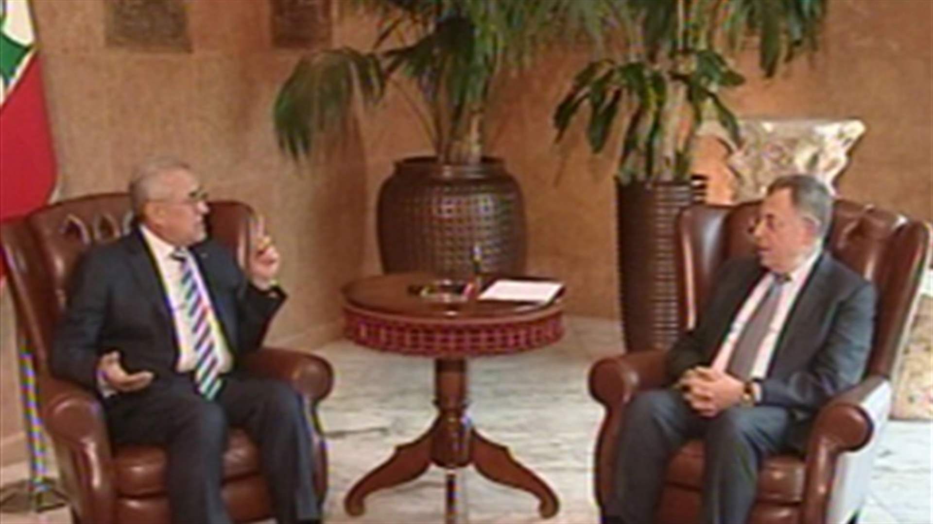 President Sleiman meets with MP Siniora, ministers and ambassadors